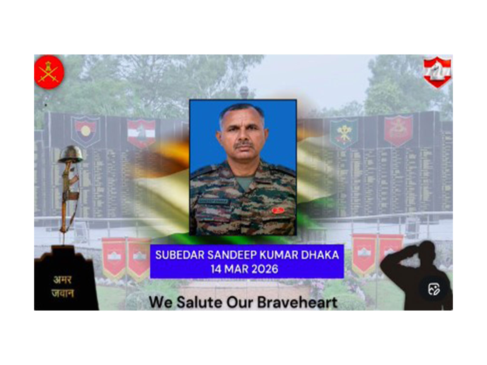 Subedar Sandeep Kumar Dhaka (Photo/@Whiteknight_IA) Subedar Sandeep Kumar Dhaka (Photo/@Whiteknight_IA)