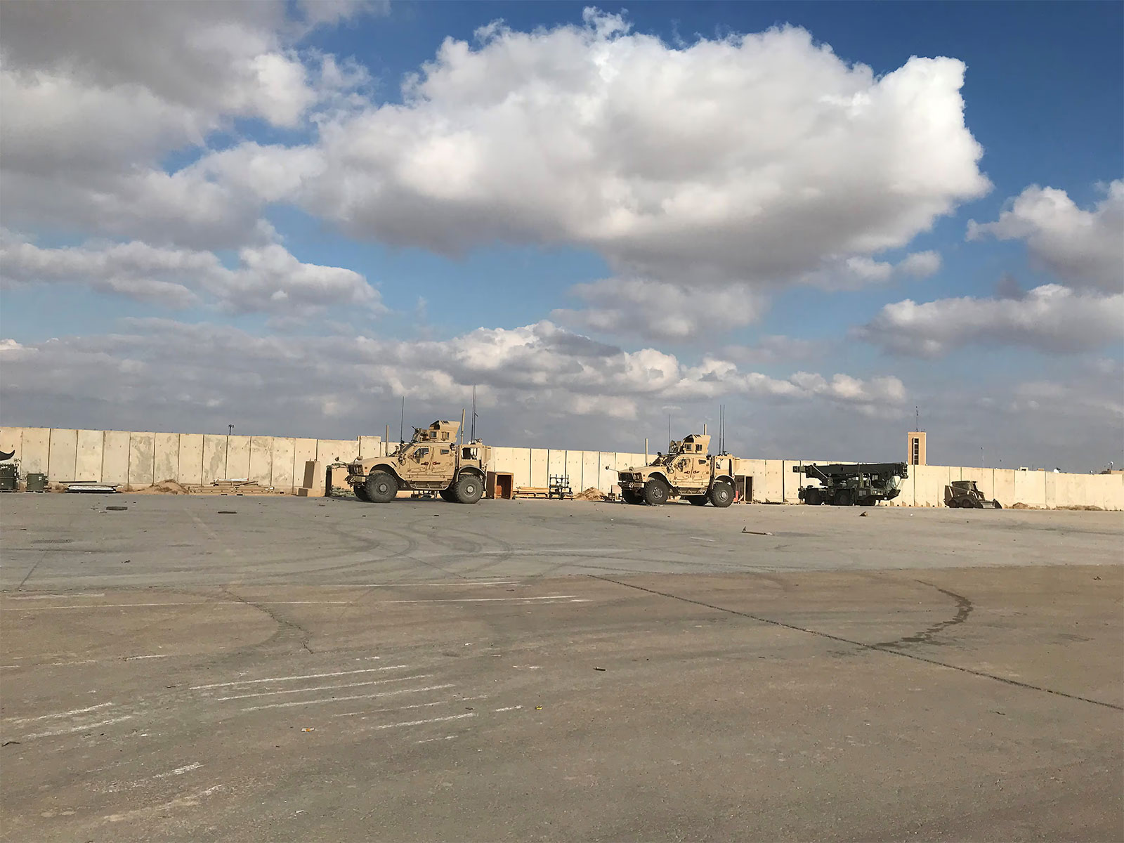 US military vehicles are pictured at the Ain al-Asad air base in Iraq's Anbar province. (Photo/Reuters)