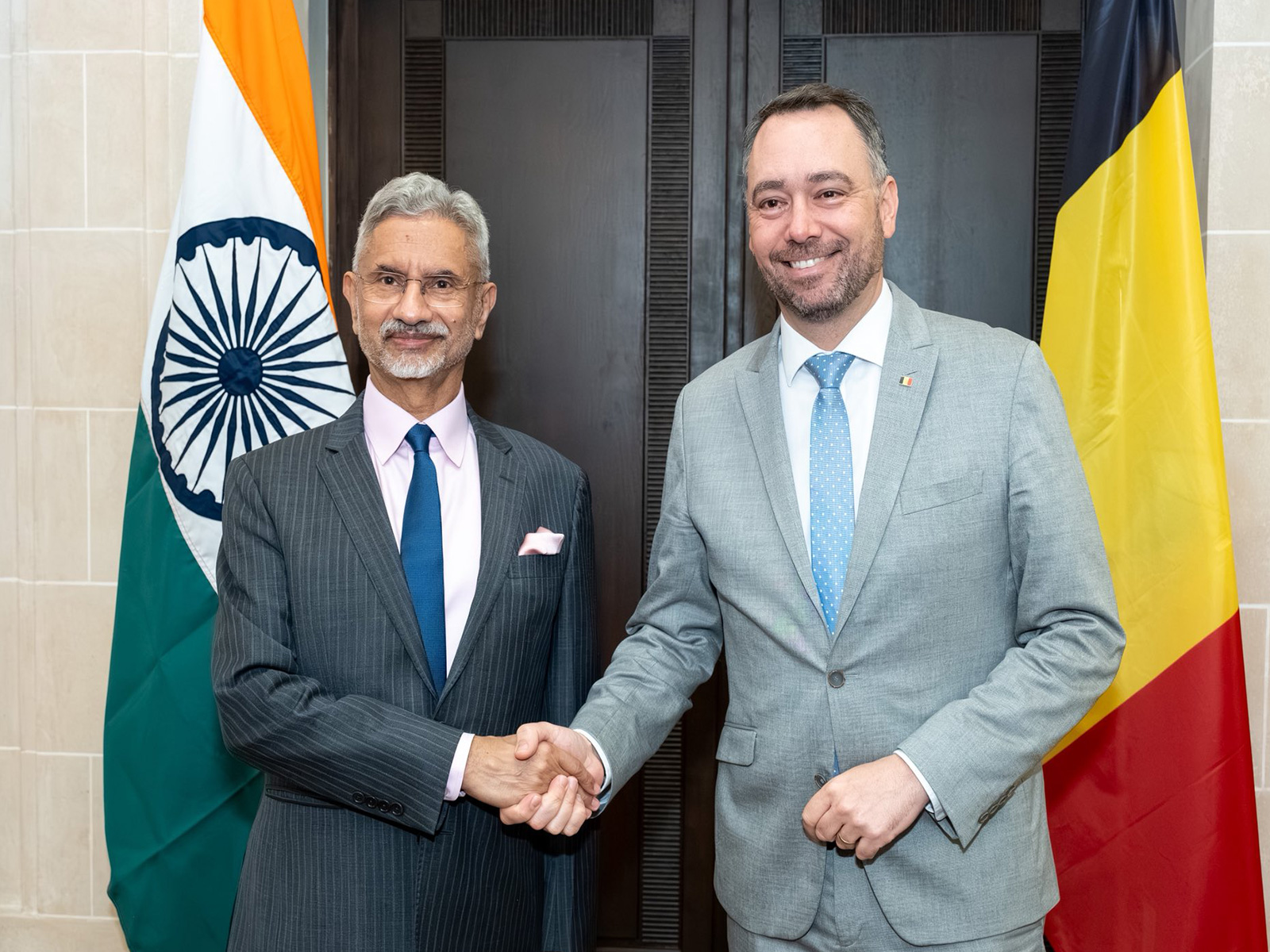 External Affairs Minister S Jaishankar and Belgium Foreign Minister Maxime Prevot (Photo: X@DrSJaishankar)