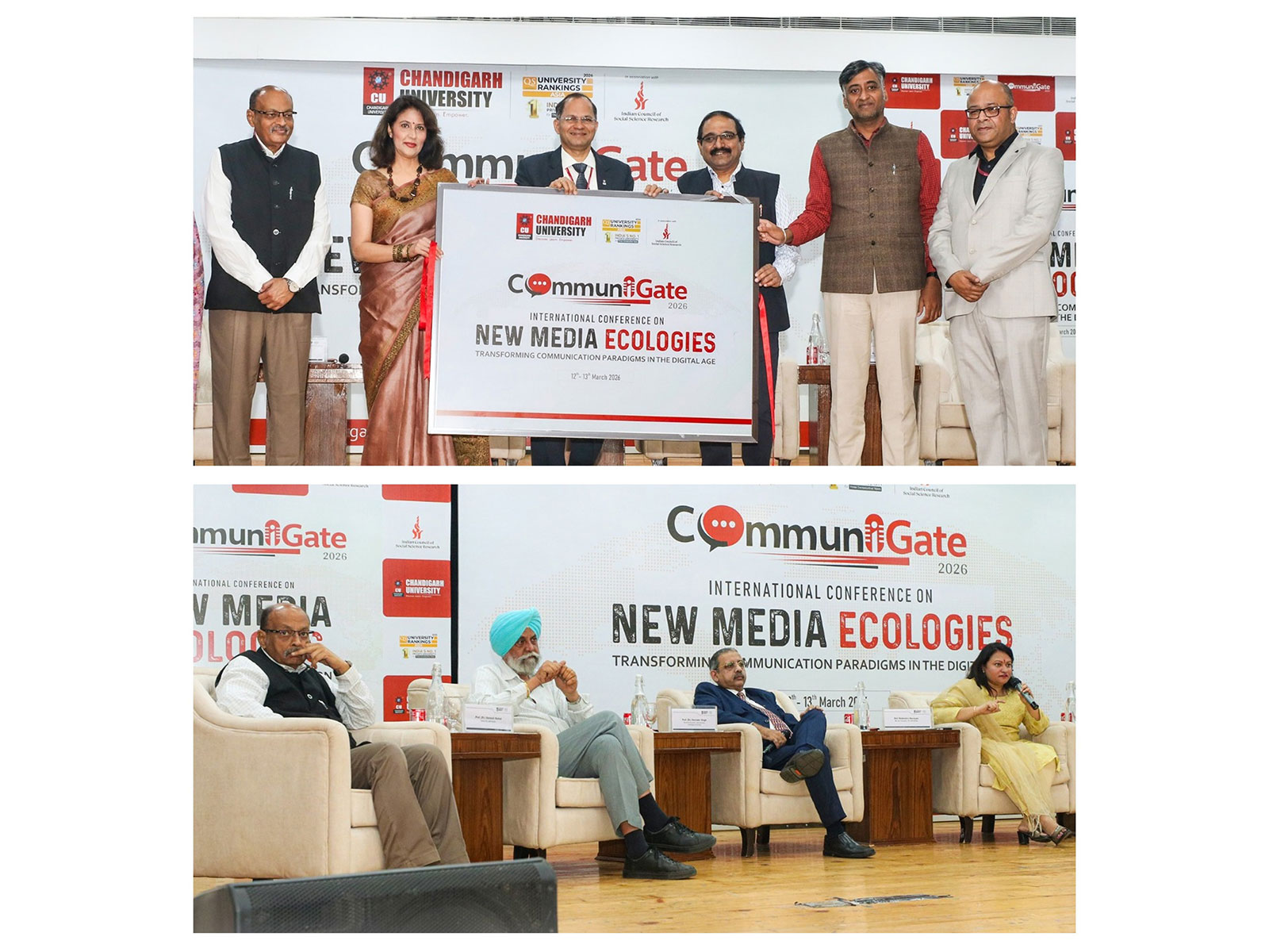 Chandigarh University Officials along with prominent media industry persons during International Conference on ‘New Media Ecologies ‘CommuniGate 2026’at Chandigarh University Chandigarh University Officials along with prominent media industry persons during International Conference on ‘New Media Ecologies ‘CommuniGate 2026’at Chandigarh University