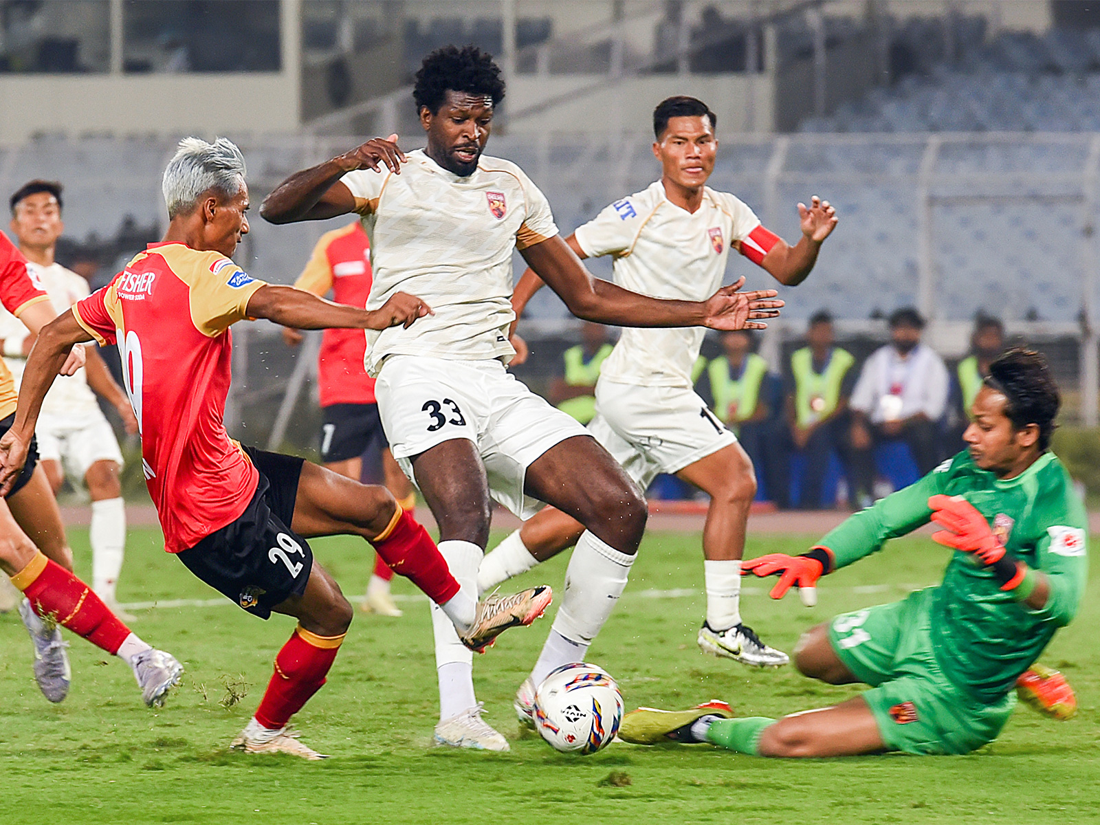 SC Delhi (in whites) in action against East Bengal. (Photo: ANI)