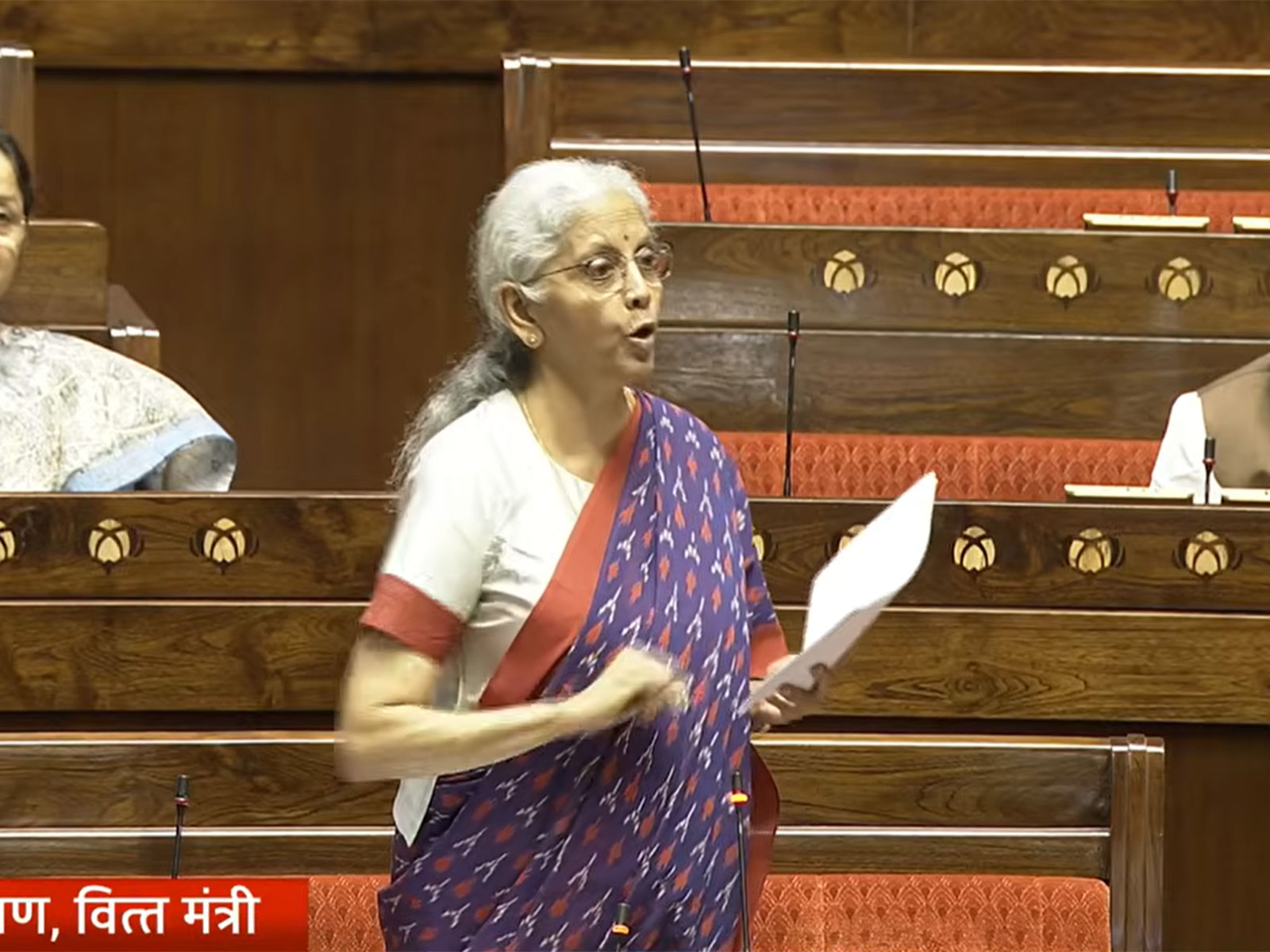 Union Minister of Finance and Corporate Affairs Nirmala Sitharaman (Photo/@SansadTV)