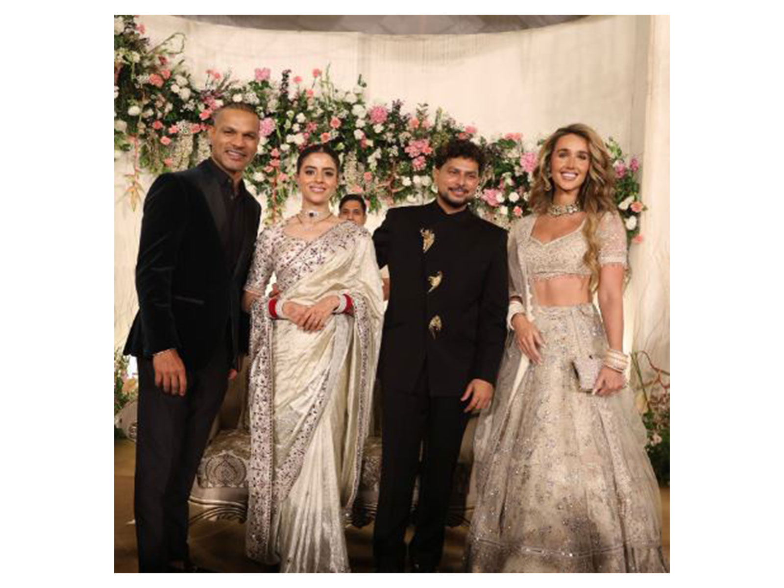 Shikhar Dhawan and his wife Sophie attend Kuldeep Yadav's wedding reception (Photo: Instagram / @shikhardofficial)