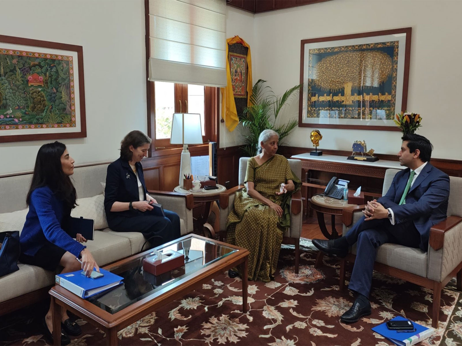 Union Finance Minister Nirmala Sitharaman with Special Advisor on Business and Investment to UK PM Keir Starmer, Varun Chandra (Photo X/@FinMinIndia) Union Finance Minister Nirmala Sitharaman with Special Advisor on Business and Investment to UK PM Keir Starmer, Varun Chandra (Photo X/@FinMinIndia)