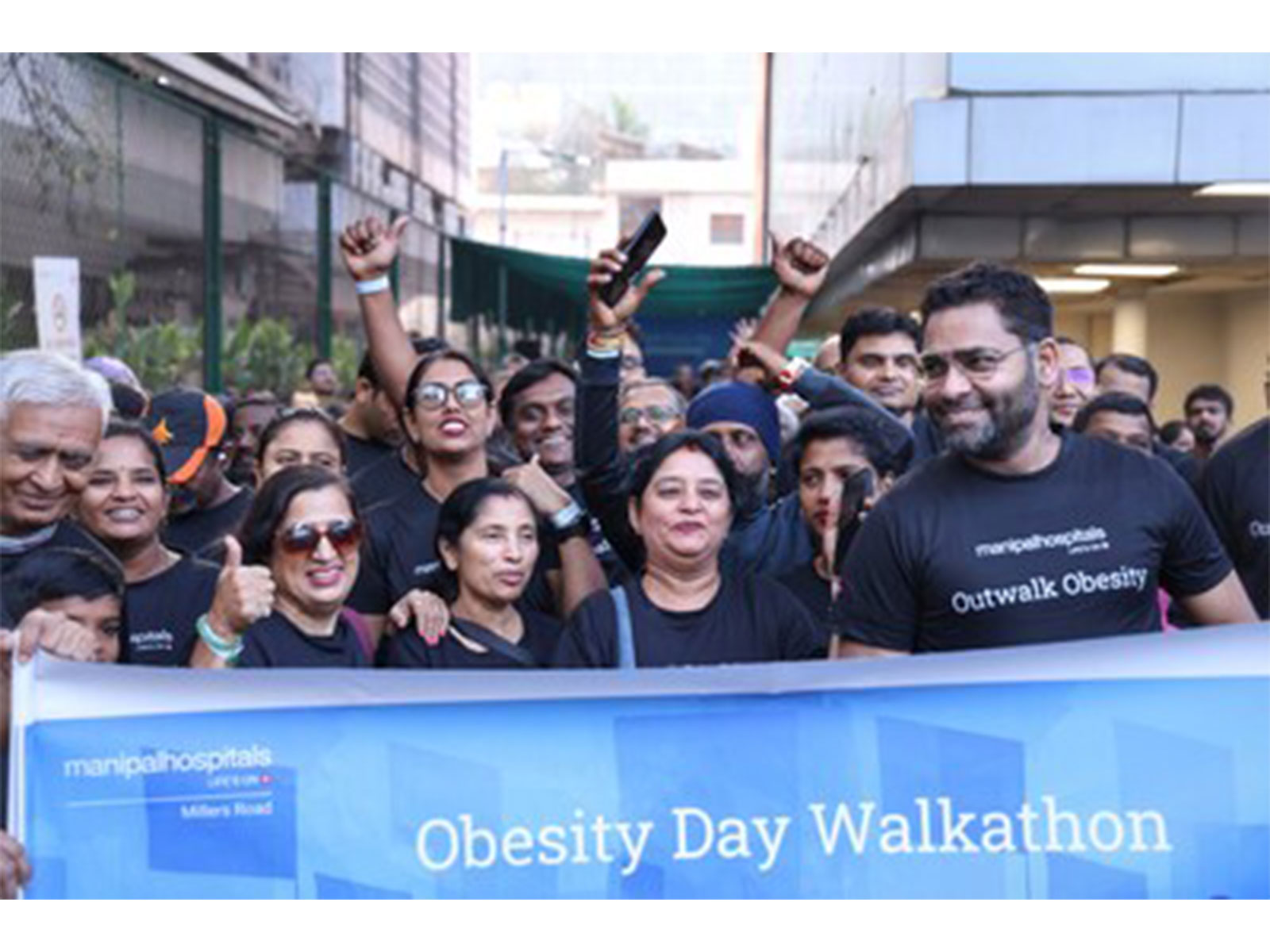 Dr. G. Moinoddin, Director – Bariatric & Metabolic Surgery, South India Region, Manipal Hospital Millers Road, participating in the Obesity Day Walkathon to promote active living