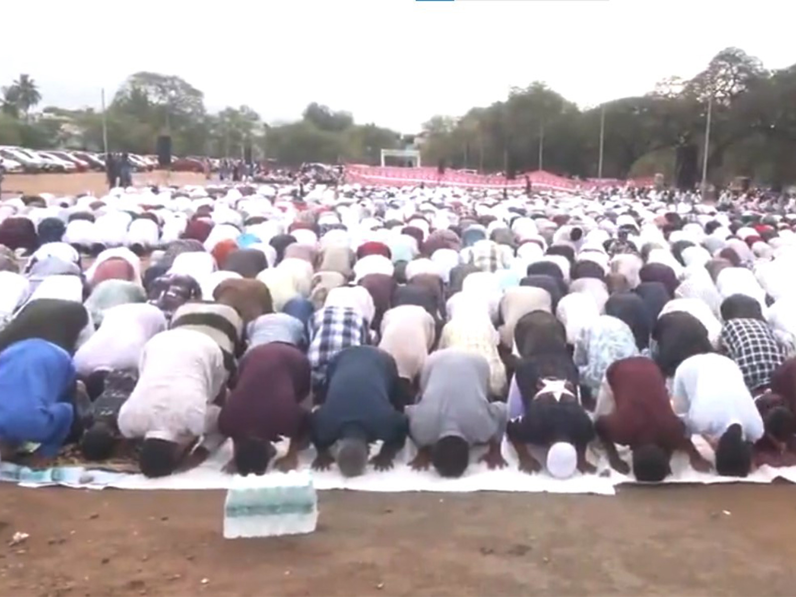 Ramzan Eid special prayers are being held at Tamukkam Ground, organized by the JAQH organization (Photo/ANI) Ramzan Eid special prayers are being held at Tamukkam Ground, organized by the JAQH organization (Photo/ANI)