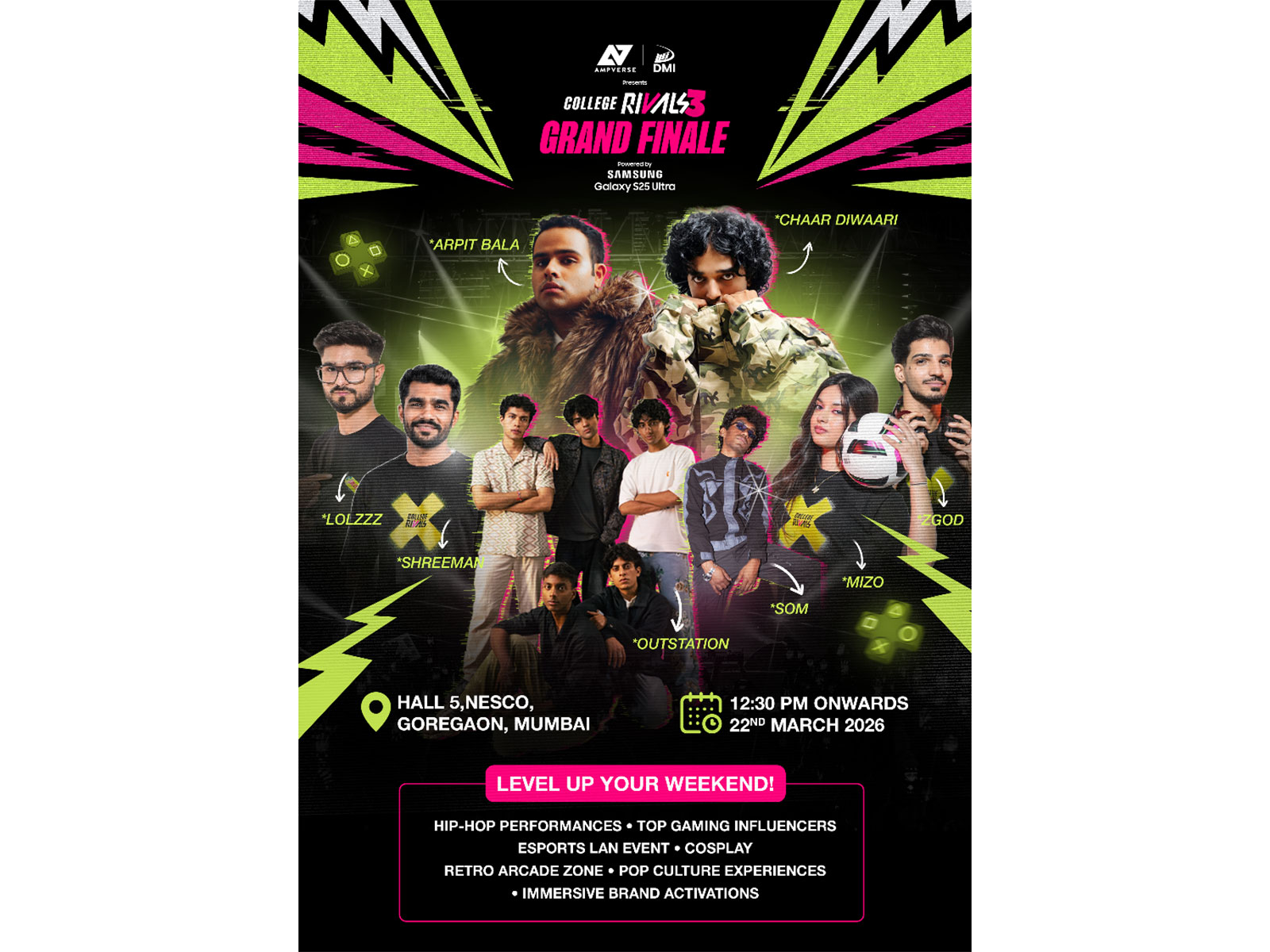 Chaar Diwaari & Arpit Bala Set to Headline College Rivals S3 Grand Finale, Powering India’s Biggest Collegiate Esports Stage