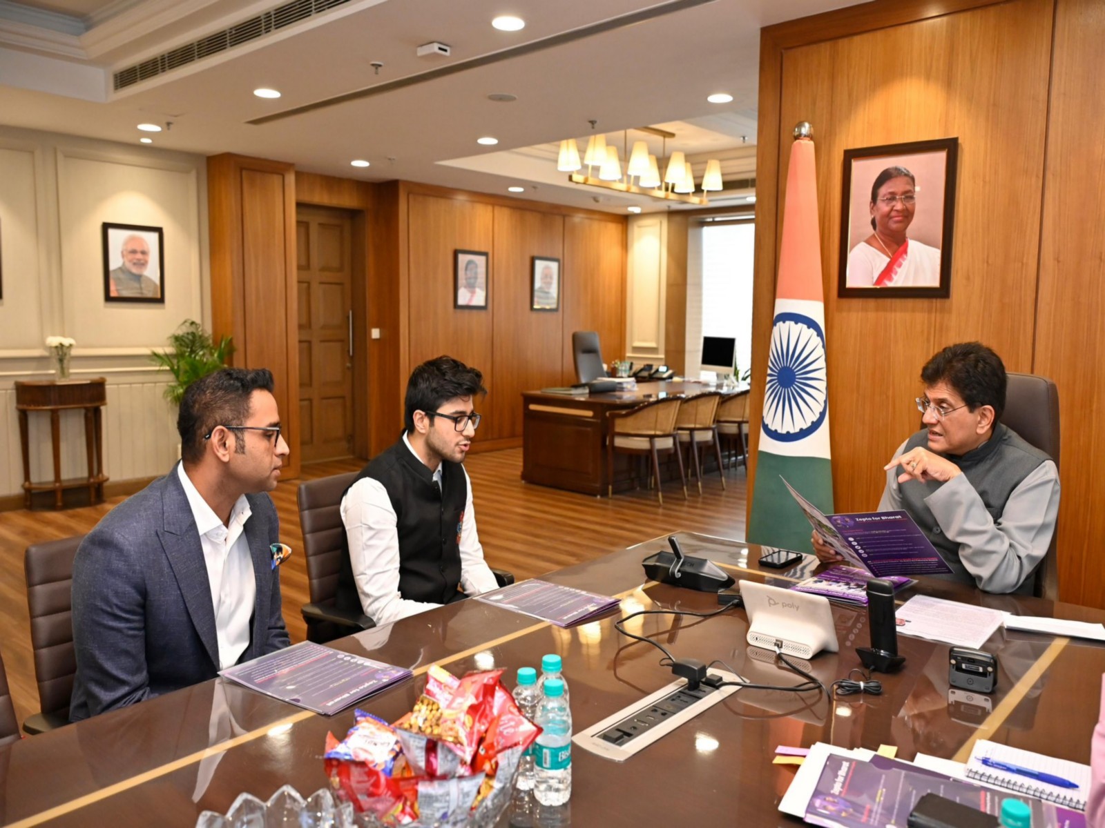 Union Commerce and Industry Minister Piyush Goyal met with Aadit Palicha, Co-founder and CEO of Zepto (Photo/X@PiyushGoyal) Union Commerce and Industry Minister Piyush Goyal met with Aadit Palicha, Co-founder and CEO of Zepto (Photo/X@PiyushGoyal)