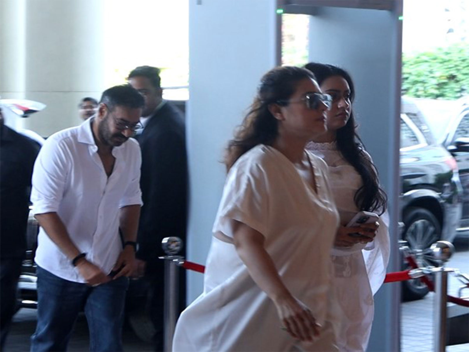 Ajay Devgn, Kajol, Nysa (Image source: ANI)