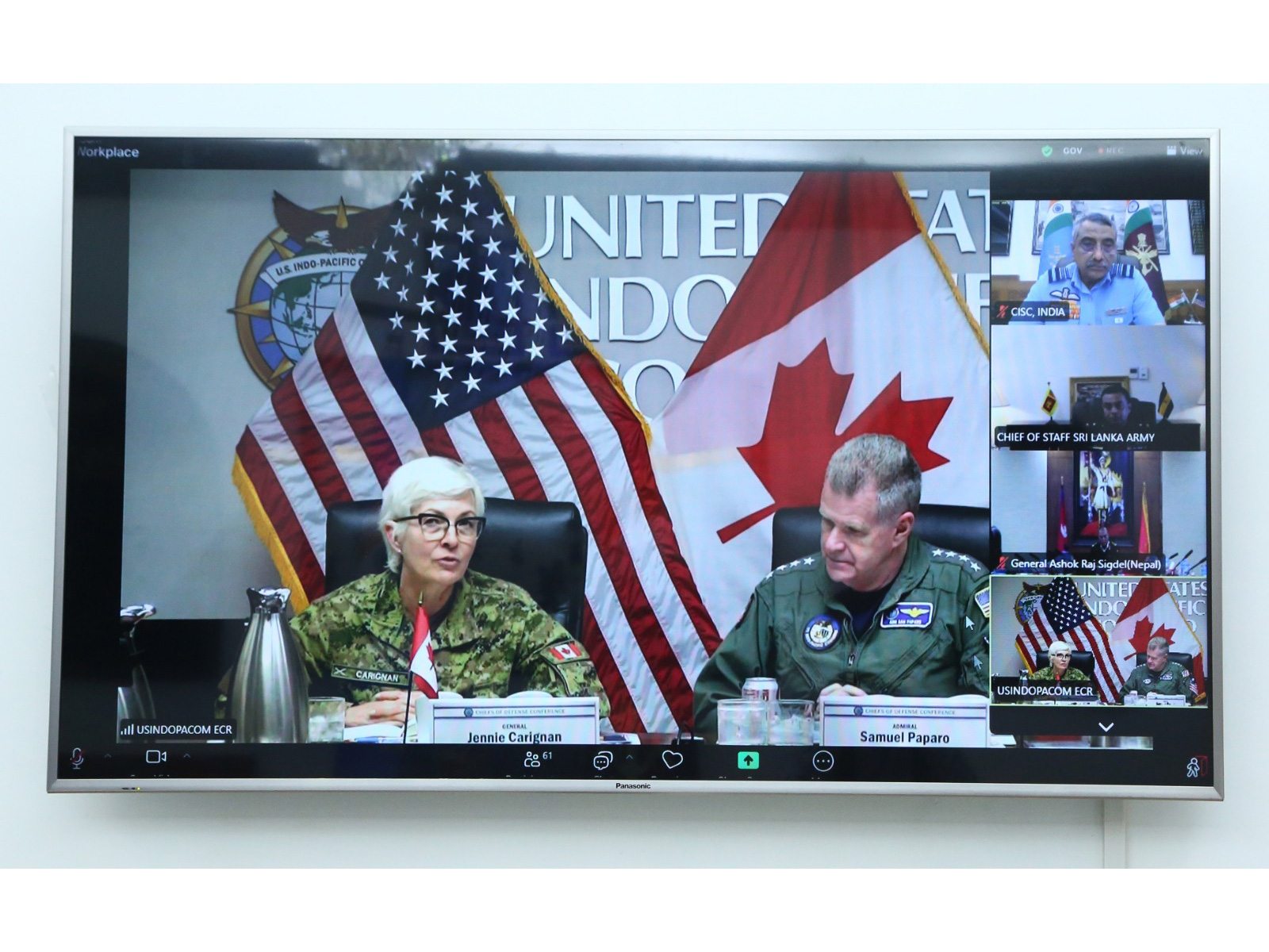 Air Marshal Ashutosh Dixit addresses virtual meeting of Chiefs of Defence (Photo/X/ @HQ_IDS_India)