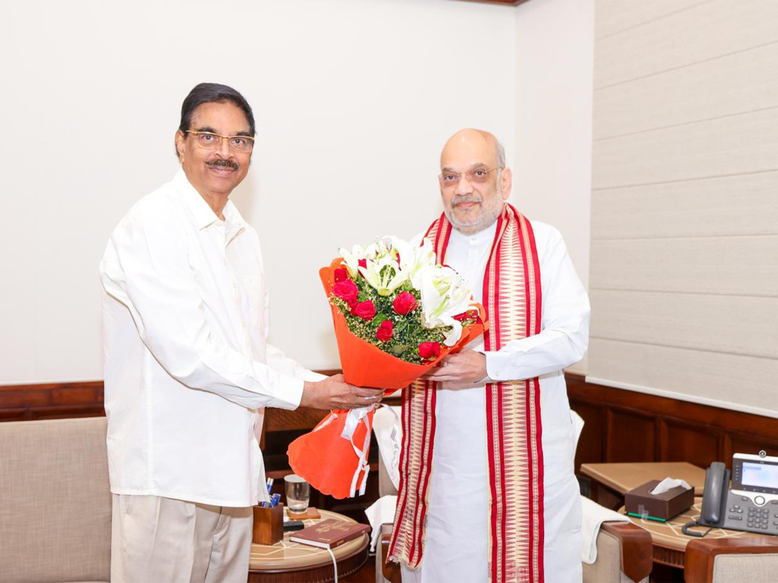 Governor of Odisha Haribabu Kambhampati and Union Home Minister Amit Shah (Photo/ANI)