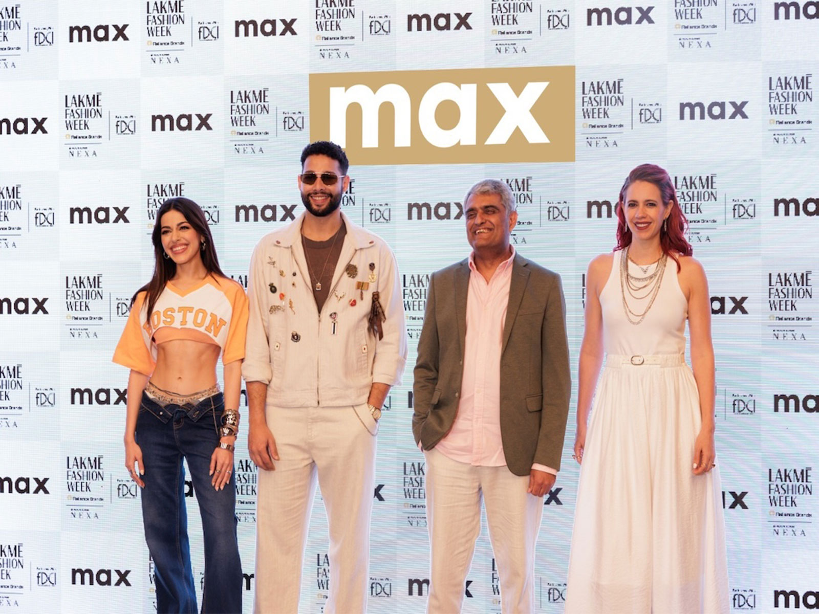 Alaya F, Siddhant Chaturvedi, Sumit Chandna (CEO, Max Fashion), Kalki Koechlin Alaya F, Siddhant Chaturvedi, Sumit Chandna (CEO, Max Fashion), Kalki Koechlin