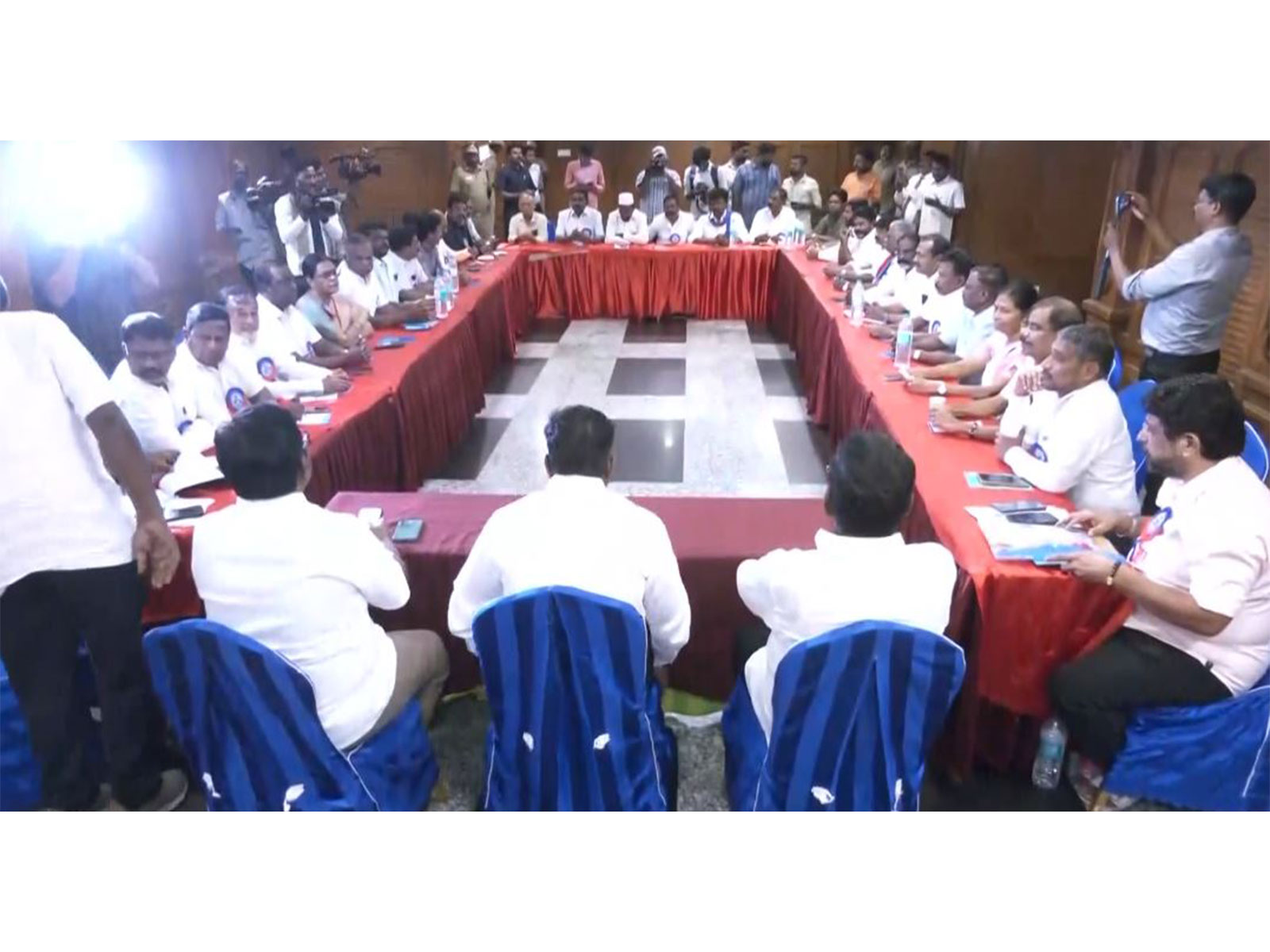 Thol Thirumavalavan holds meeting with DMK leaders (Photo/ANI) Thol Thirumavalavan holds meeting with DMK leaders (Photo/ANI)