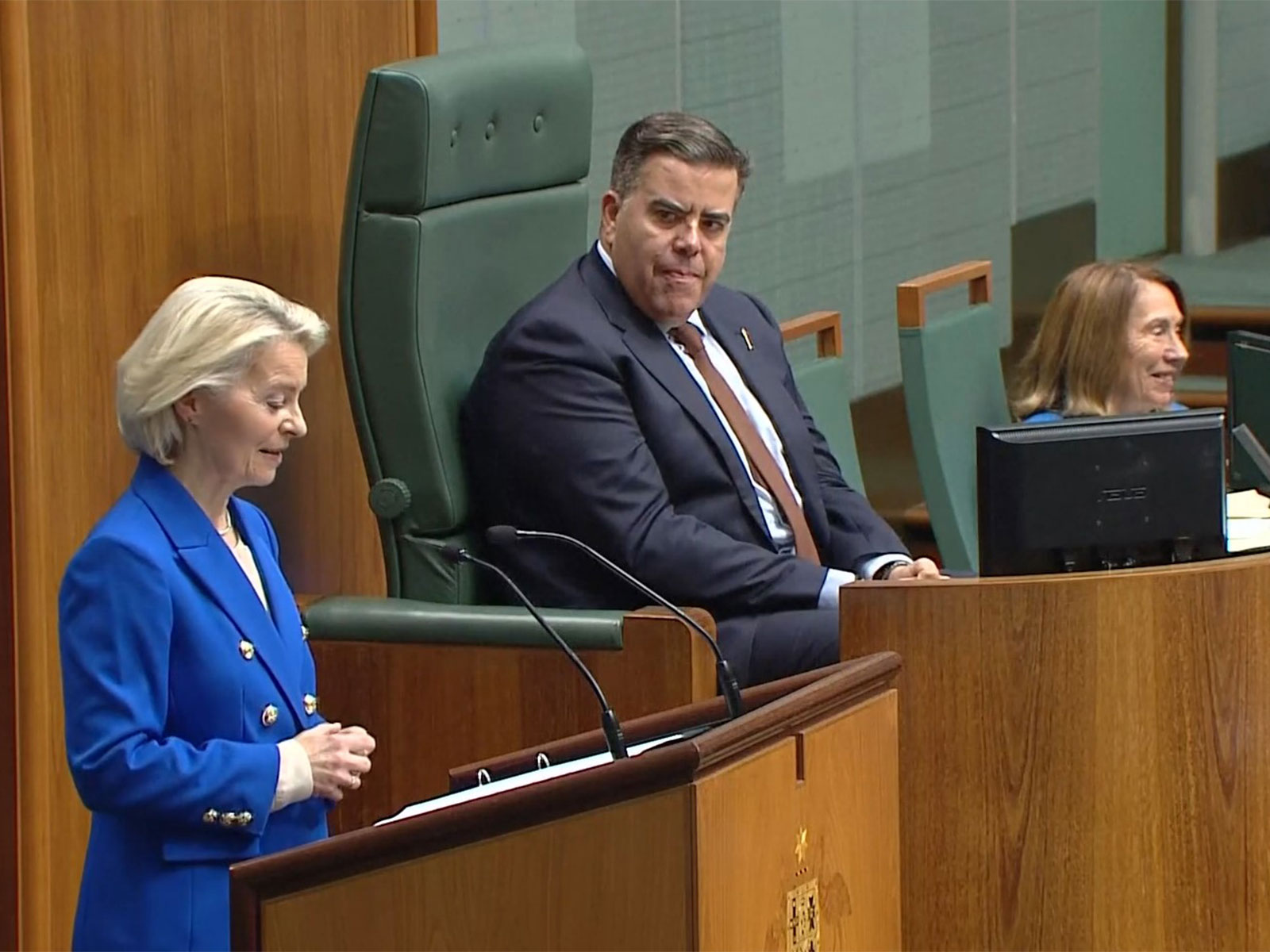 President of the European Council Ursula von der Leyen addressing the Australian Parliament (Photo/X/@vonderleyen)