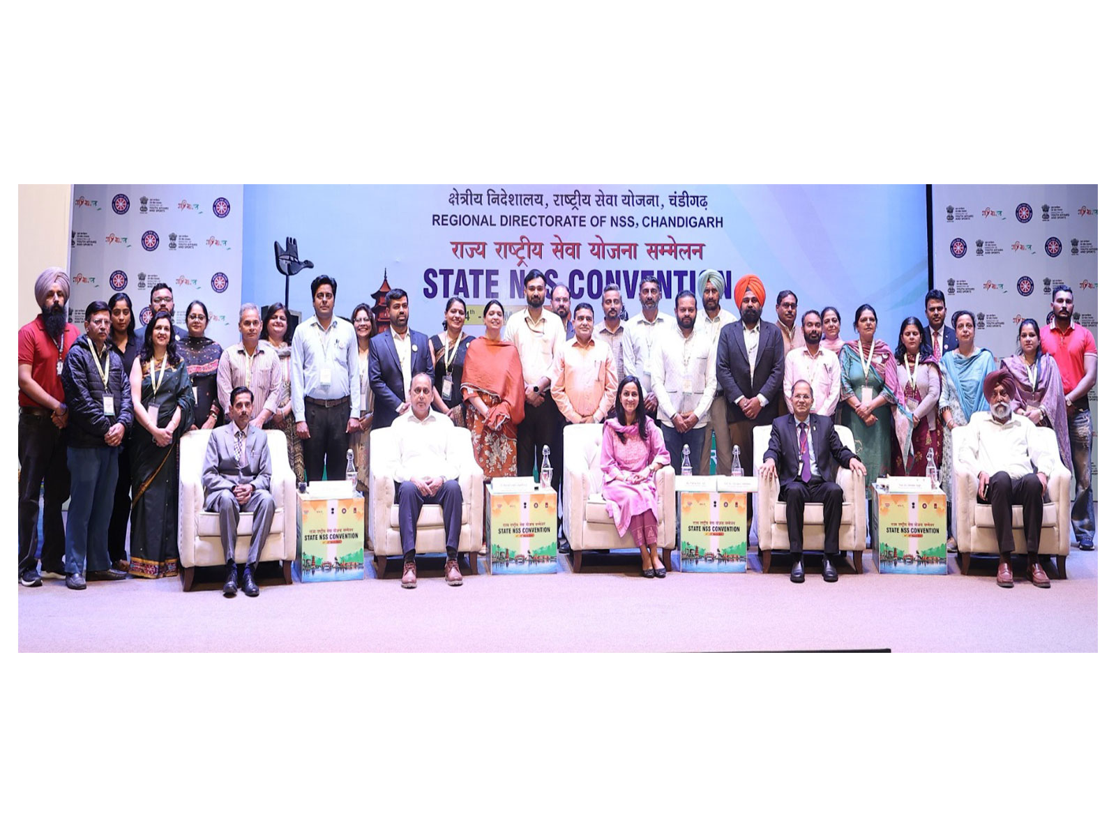 Jai Bhagwan, Reg. Director, Dr Raviraja N Seetharam, Vice Chancellor Chandigarh University along with other NSS Officials during State Level NSS Convention at Chandigarh University Jai Bhagwan, Reg. Director, Dr Raviraja N Seetharam, Vice Chancellor Chandigarh University along with other NSS Officials during State Level NSS Convention at Chandigarh University