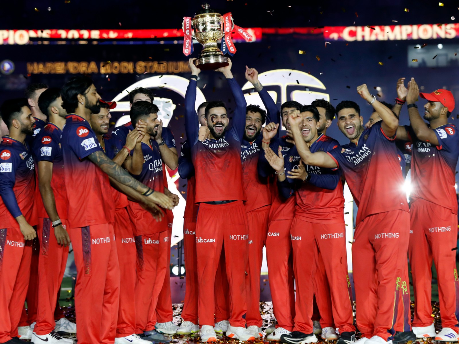 RCB team celebrating IPL 2025 title win (Photo: ANI)
