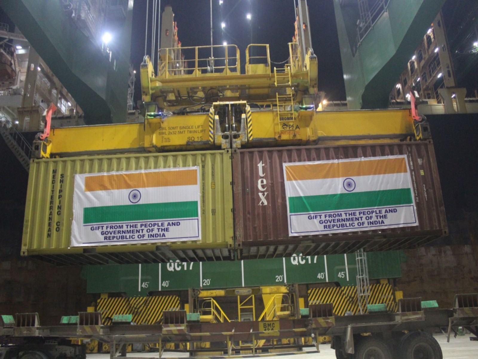 Container carrying rice to Sierra Leone (Photo/MEAIndia)