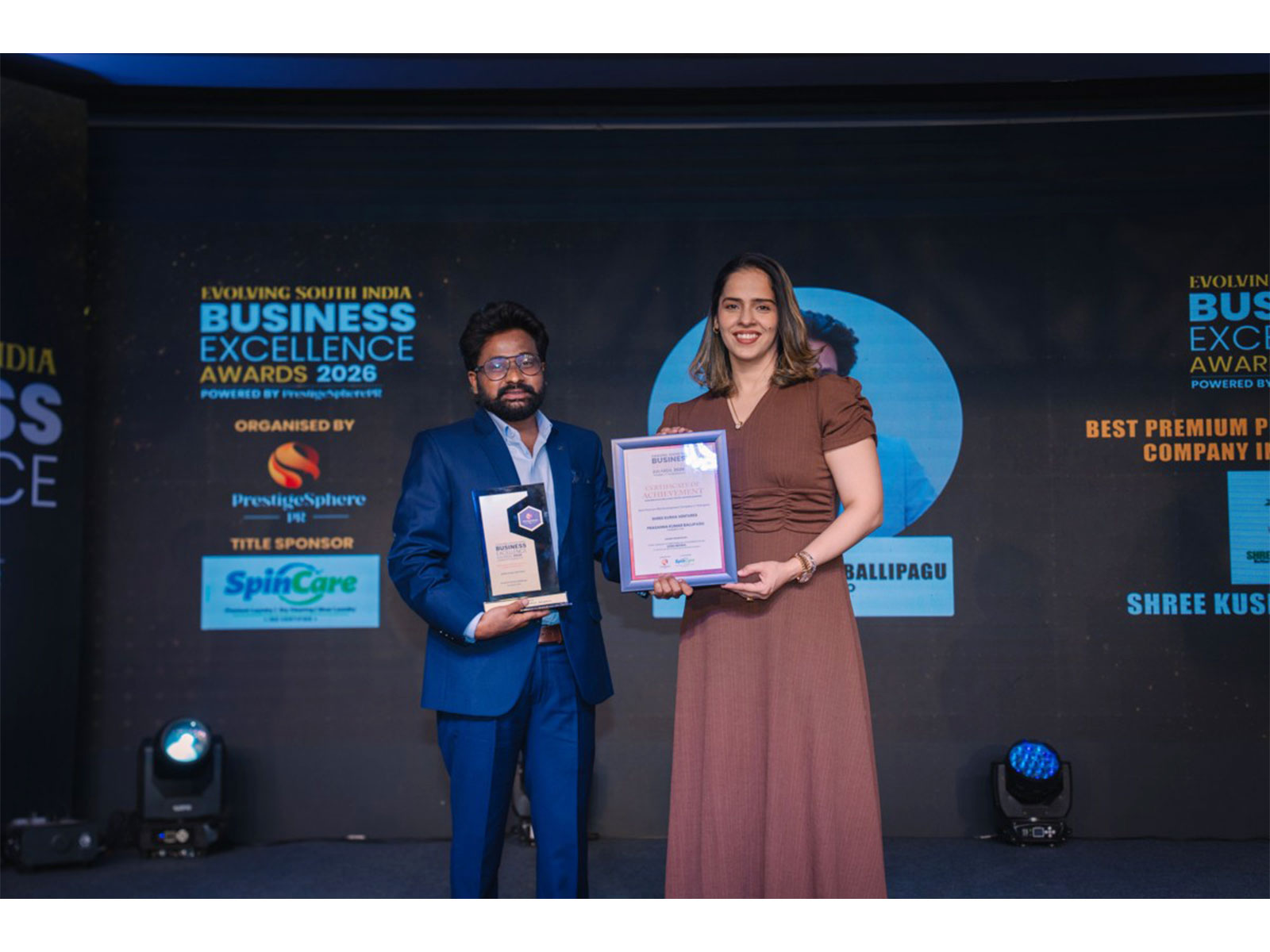 Prasanna Kumar Ballipagu of Shree Kusha Ventures Honoured by Saina Nehwal as Telangana’s Best Premium Plot Developer 2026 Prasanna Kumar Ballipagu of Shree Kusha Ventures Honoured by Saina Nehwal as Telangana’s Best Premium Plot Developer 2026