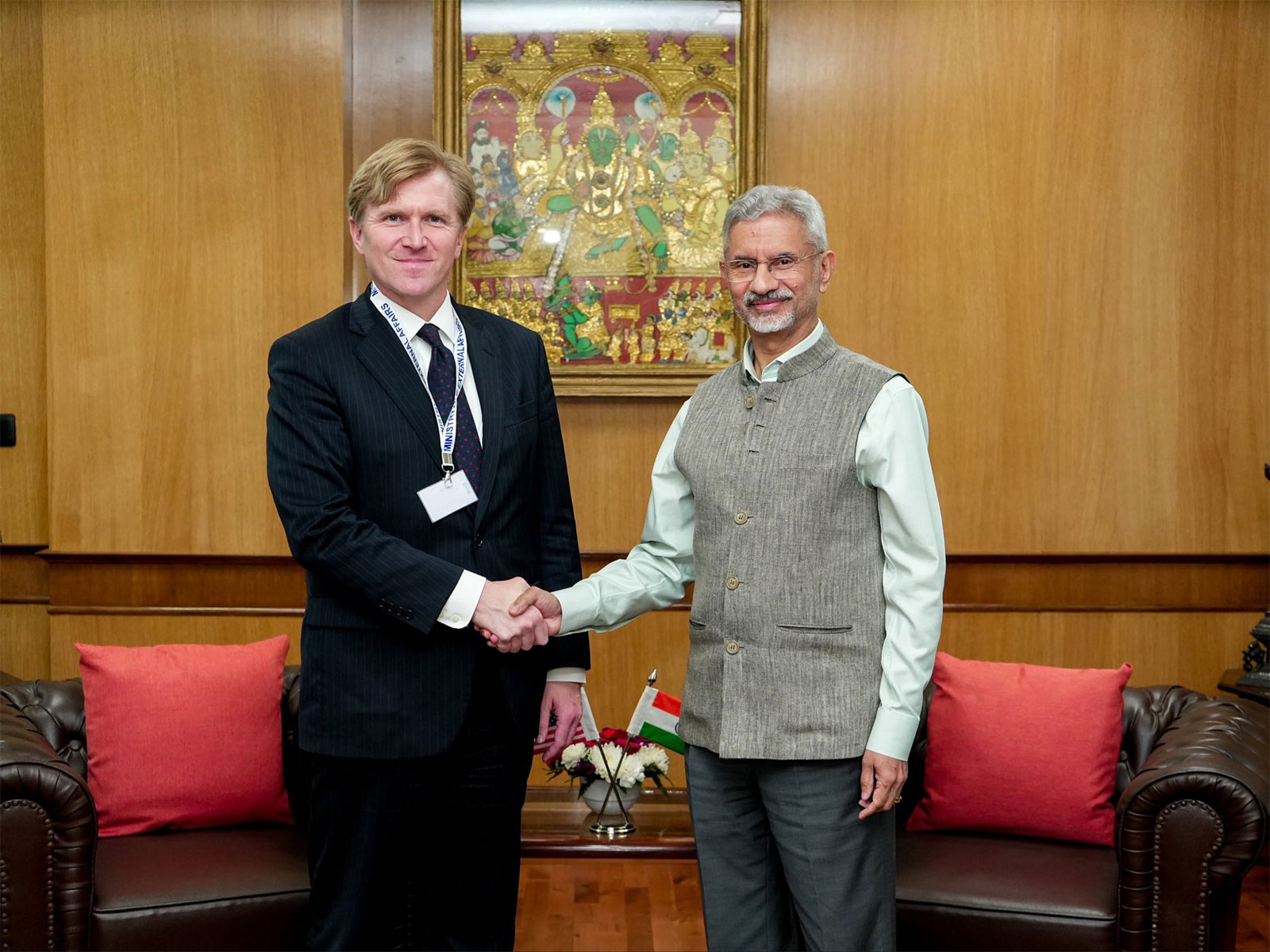 External Affairs Minister S Jaishankar meets US Under Secretary of War for Policy Elbridge Colby. (Photo: X/@DrSJaishankar)