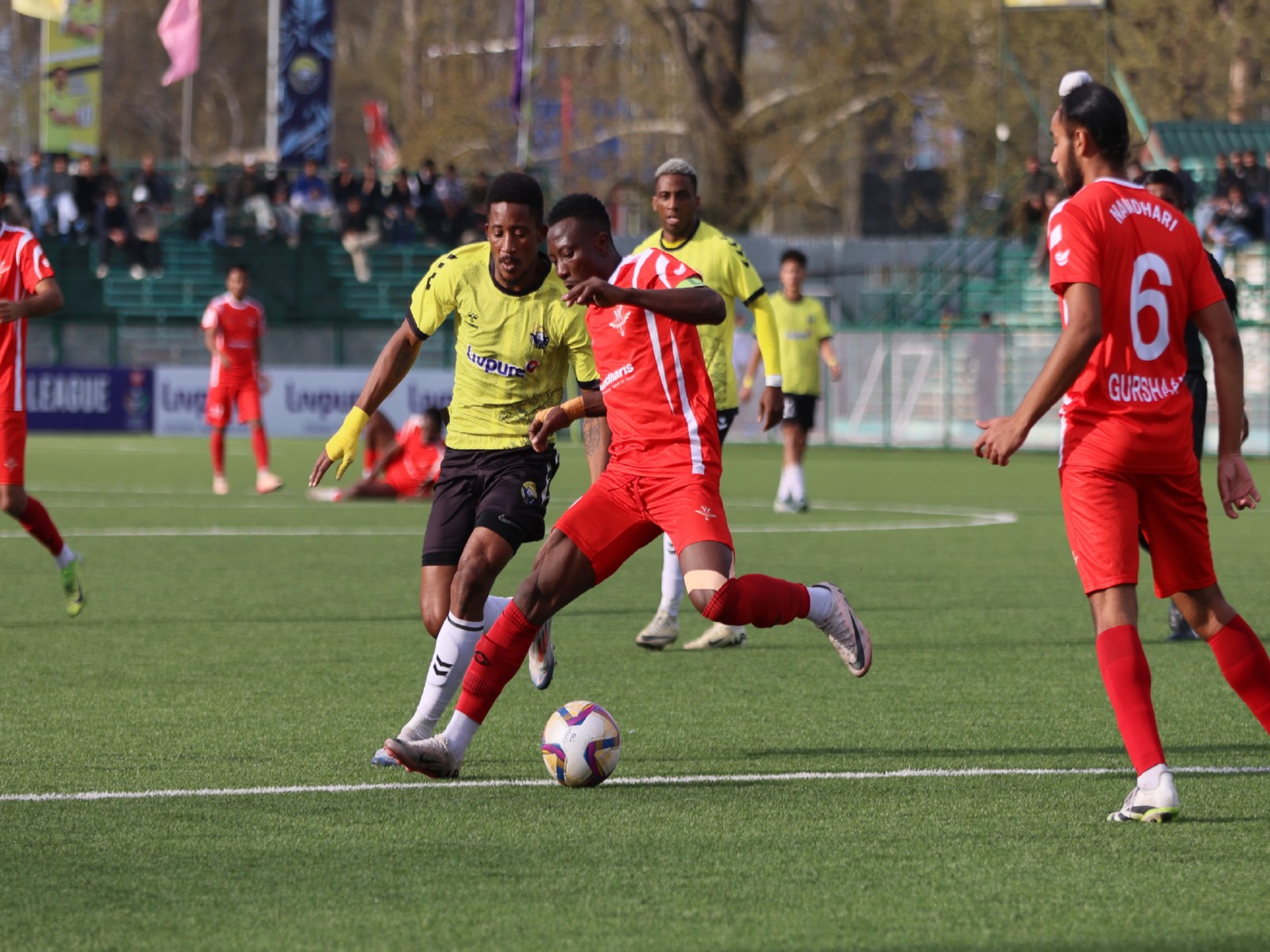 Namdhari SC and Real Kashmir FC players in action (Photo: AIFF) Namdhari SC and Real Kashmir FC players in action (Photo: AIFF)