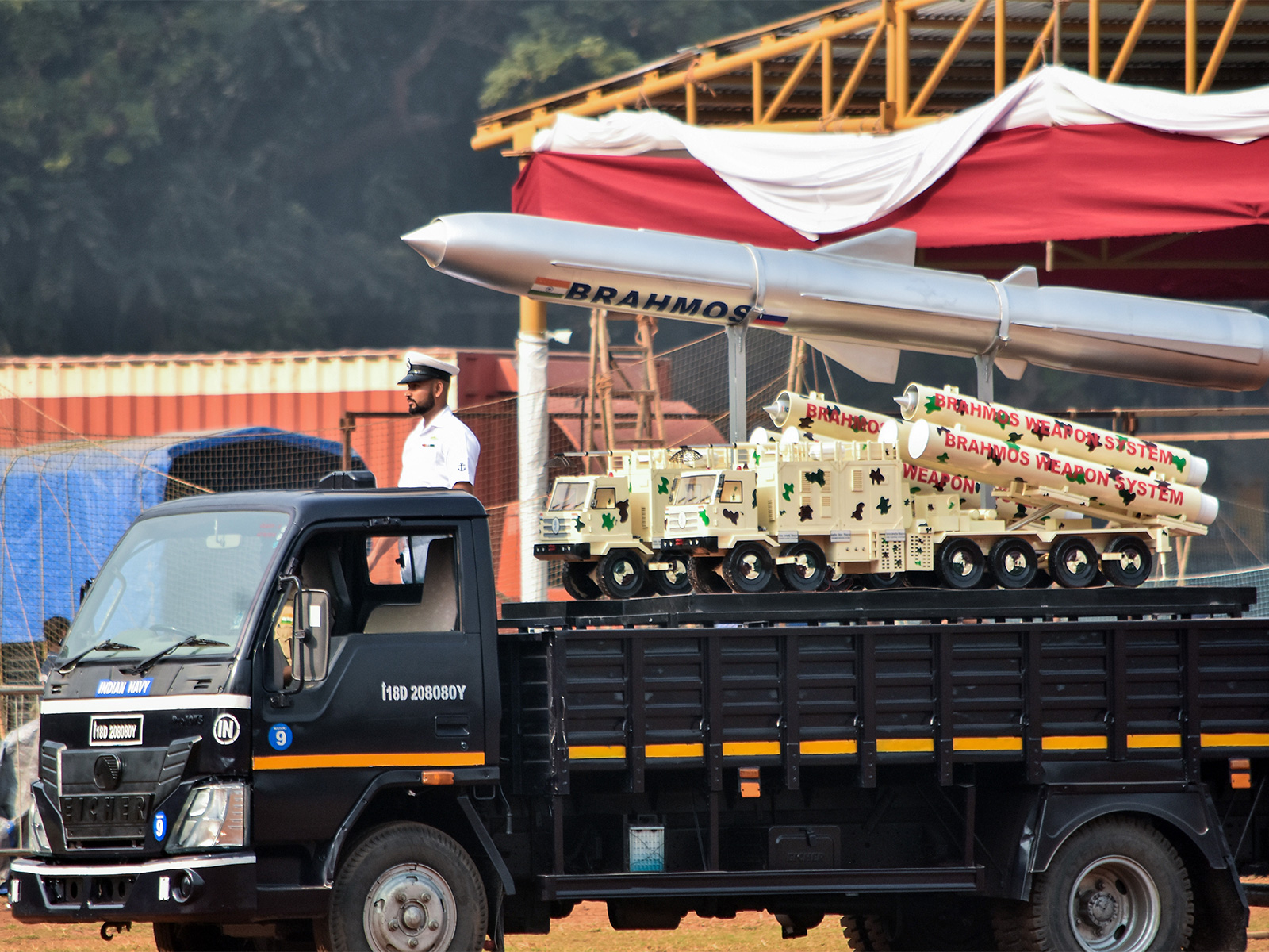 Brahmos supersonic cruise missile on display during rehearsals for the 2026 Republic Day Parade (Filephoto/ANI)