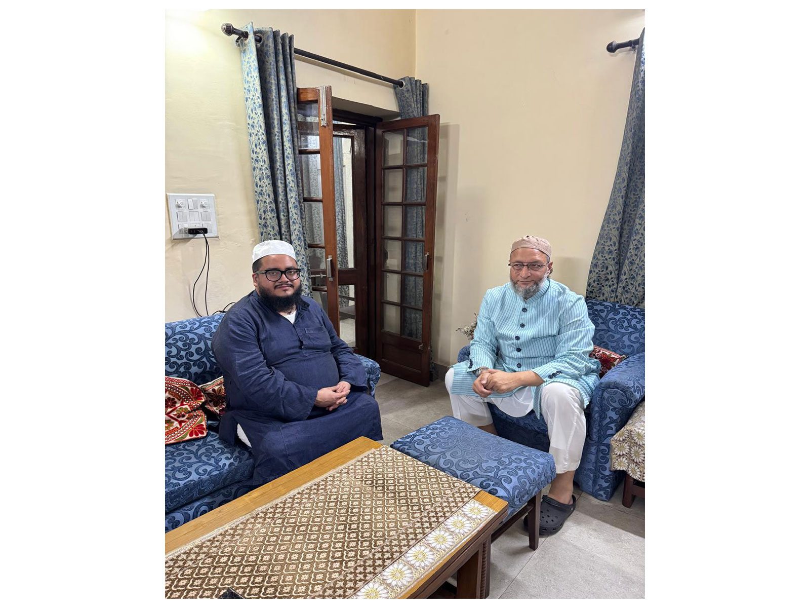 AIMIM chief Asaduddin Owaisi with Badruddin Ajmal’s son, Abdul Rahman Ajmal  (Photo Source: AIMIM chief Asaduddin Owaisi)