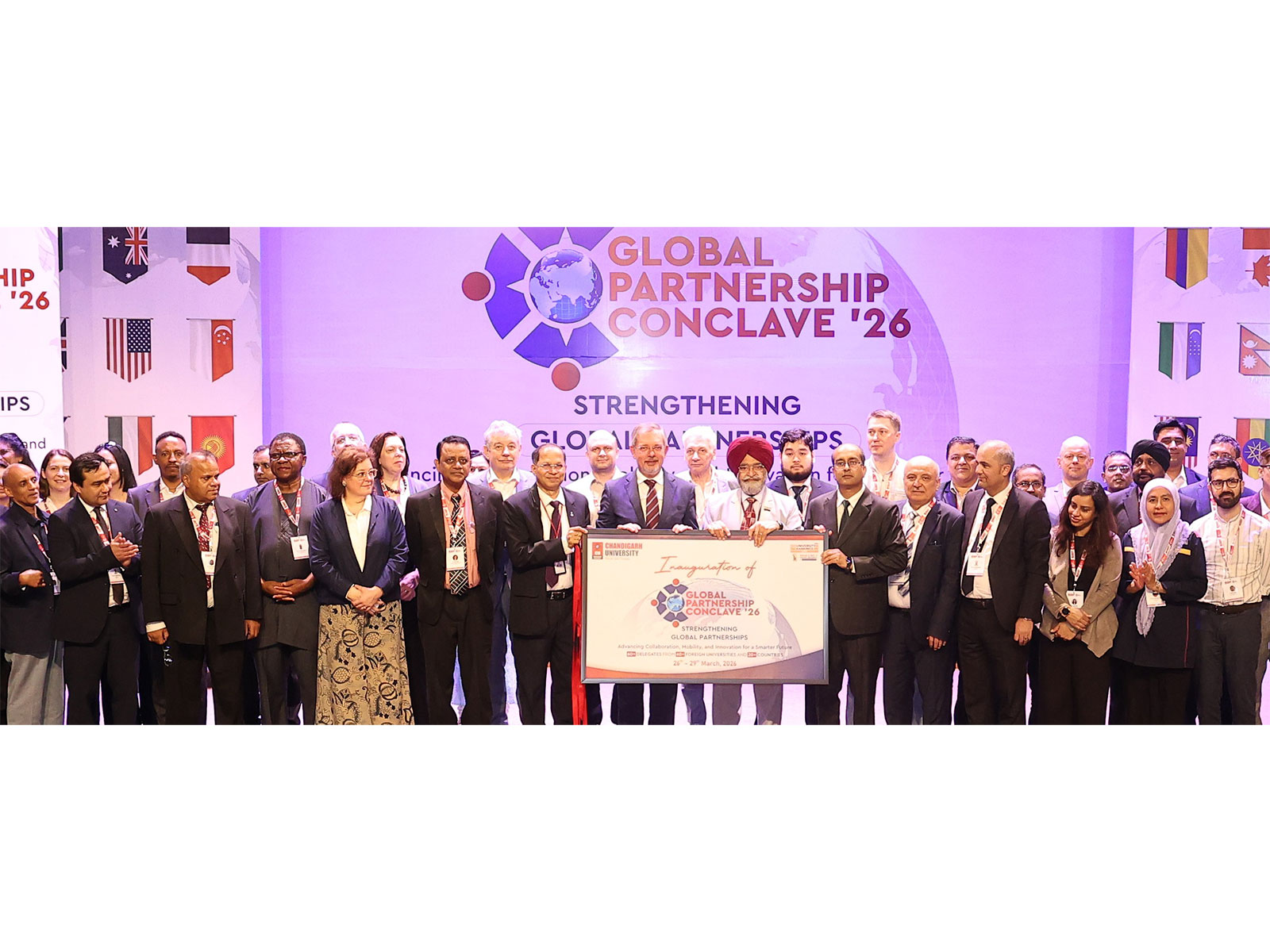 Chandigarh University Higher Management along with distinguished academic leaders from across the world inaugurating four-day long 2nd edition of Global Partnership Conclave 2026 Chandigarh University Higher Management along with distinguished academic leaders from across the world inaugurating four-day long 2nd edition of Global Partnership Conclave 2026