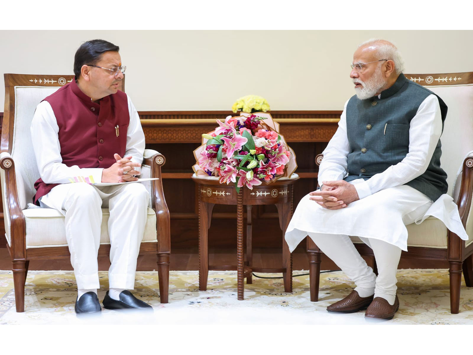 Uttarakhand Chief Minister Pushkar Singh Dhami paid a courtesy visit to Prime Minister Narendra Modi in New Delhi (Photo/Uttarakhand CMO)