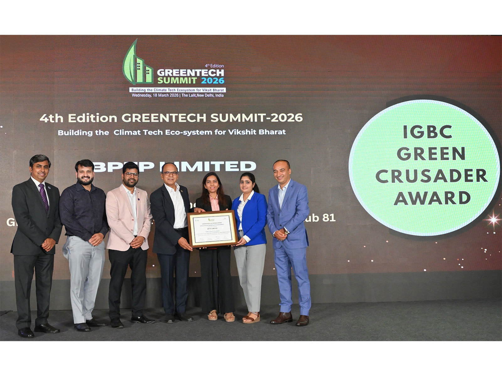 BPTP Recognised as ‘IGBC Green Crusader’ at IGBC Greentech Summit 2026