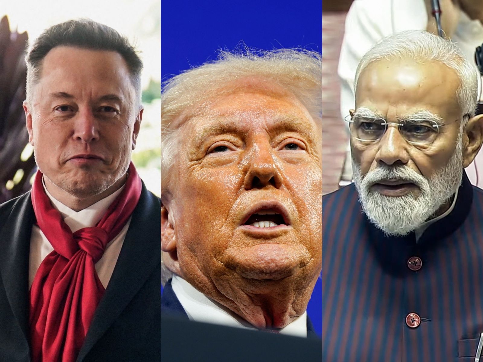 Tesla CEO Elon Musk, US President Donald Trump and Prime Minister Narendra Modi (Photo/Reuters, ANI) Tesla CEO Elon Musk, US President Donald Trump and Prime Minister Narendra Modi (Photo/Reuters, ANI)