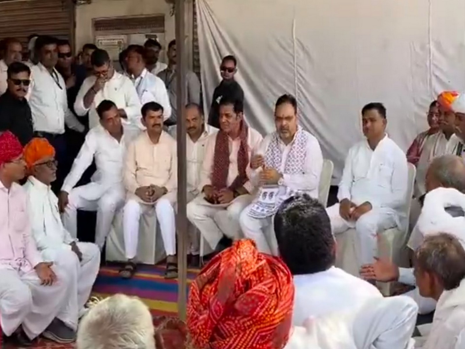 Rajasthan CM Bhajanlal Sharma interacts with people (Photo/ANI)