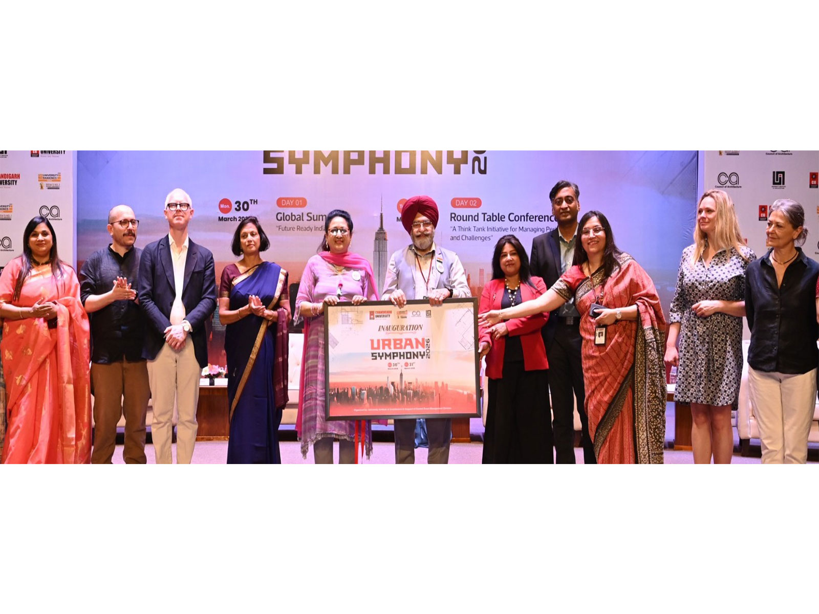 Chandigarh University Higher Management along with delegates from India and abroad inaugurating Urban Symphony 2026’ Showcasing Innovative Strategies for Future-Ready India @2047