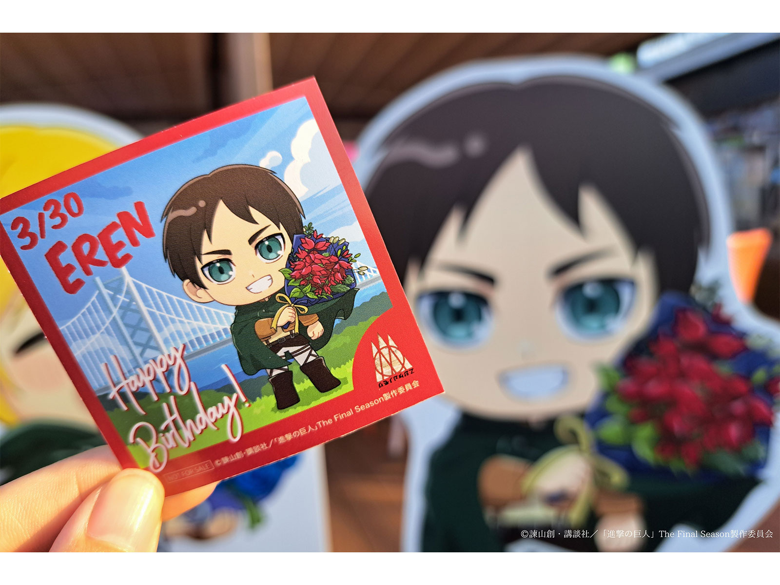 Celebrate Eren Yeager’s Birthday on Awaji Island, Japan TV Anime “Attack on Titan” × Nijigen no Mori Event Eren Birthday Original Sticker