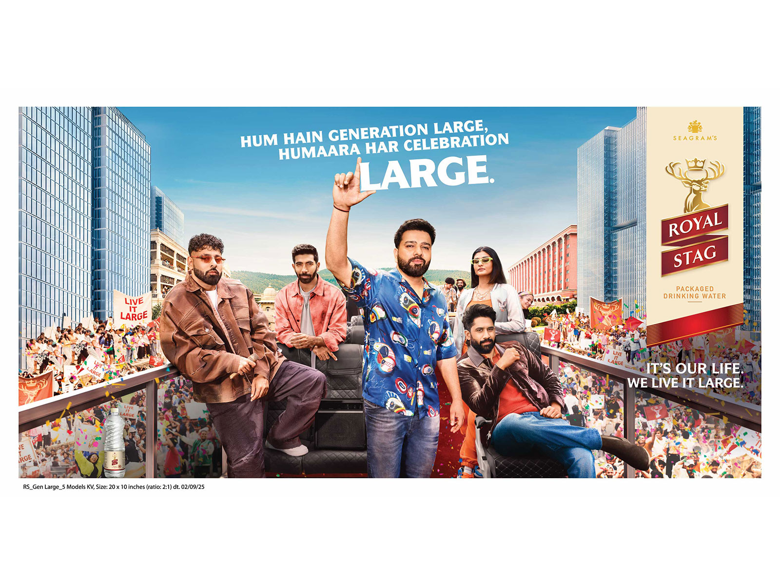 Royal Stag’s ‘Live It Large’ campaign brings together Rohit Sharma, Jasprit Bumrah, Badshah, Sidharth Malhotra, Naga Chaitanya and Payal Dhare Royal Stag’s ‘Live It Large’ campaign brings together Rohit Sharma, Jasprit Bumrah, Badshah, Sidharth Malhotra, Naga Chaitanya and Payal Dhare