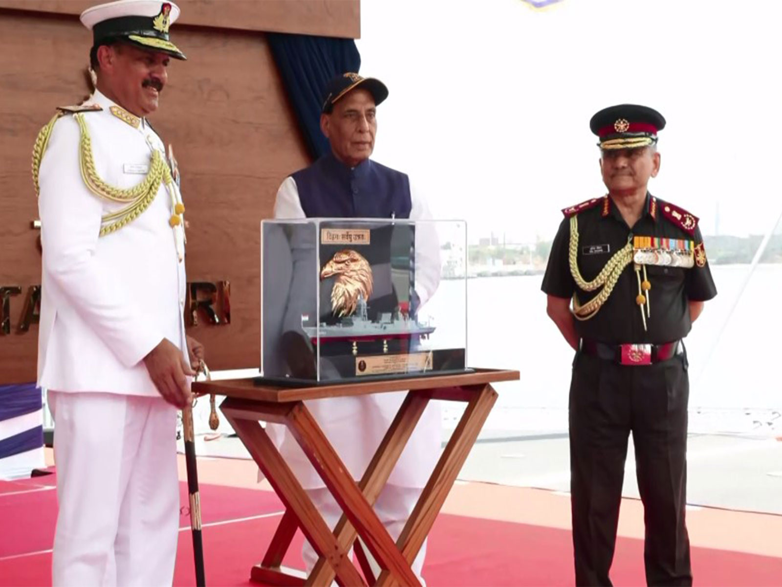 Rajnath Singh commissions INS Taragiri (Photo/ANI)