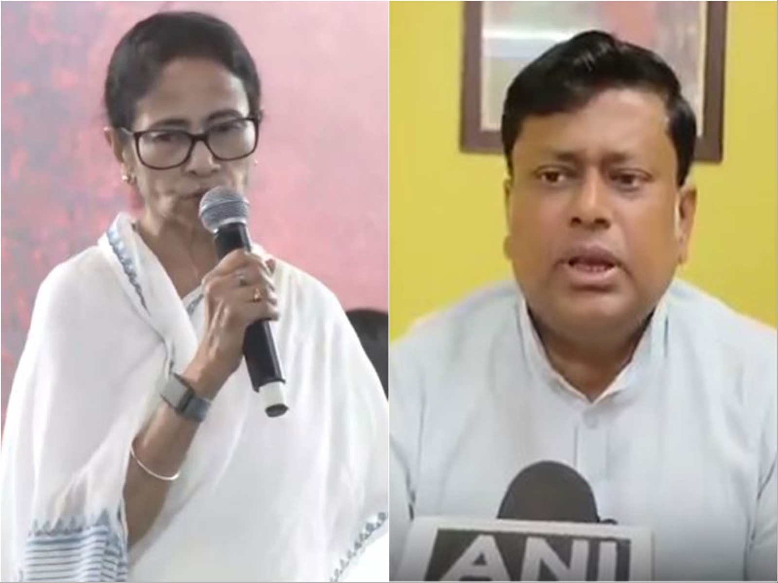 Union Minister Sukanta Majumdar and West Bengal CM Mamata Banerjee (Photo/ANI)