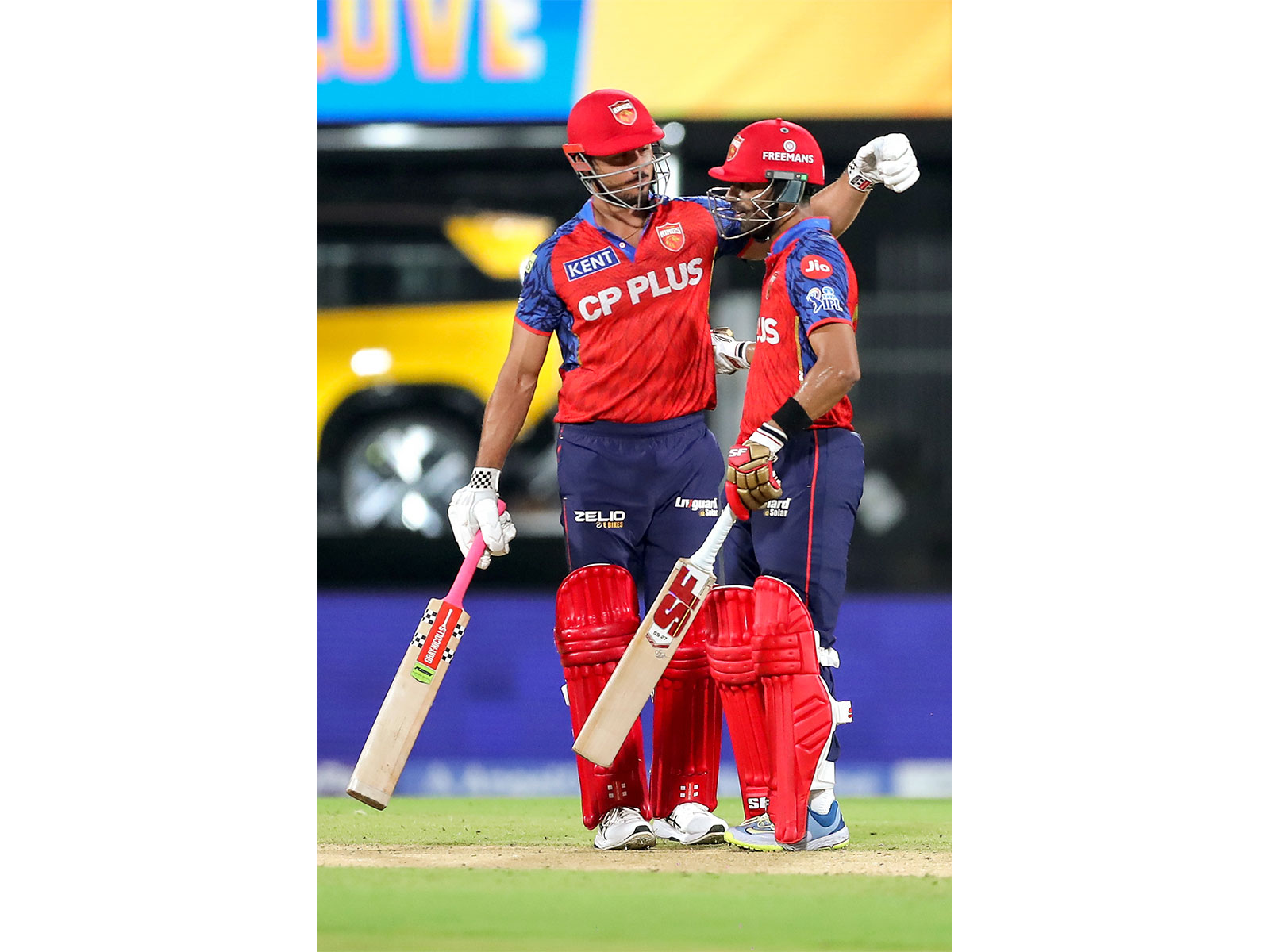 Punjab Kings' Marcus Stoinis and Shashank Singh. (Photo/ANI) 