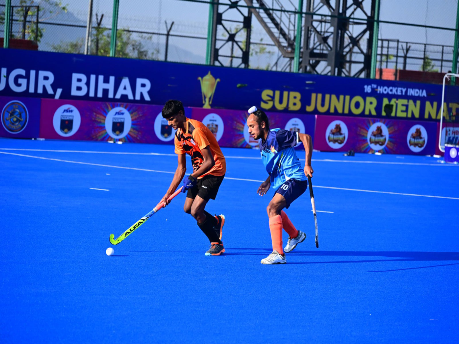 Hockey players in action at the 16th Hockey India Sub Jr. Men National C’ships 2026 (Photo: Hockey India)