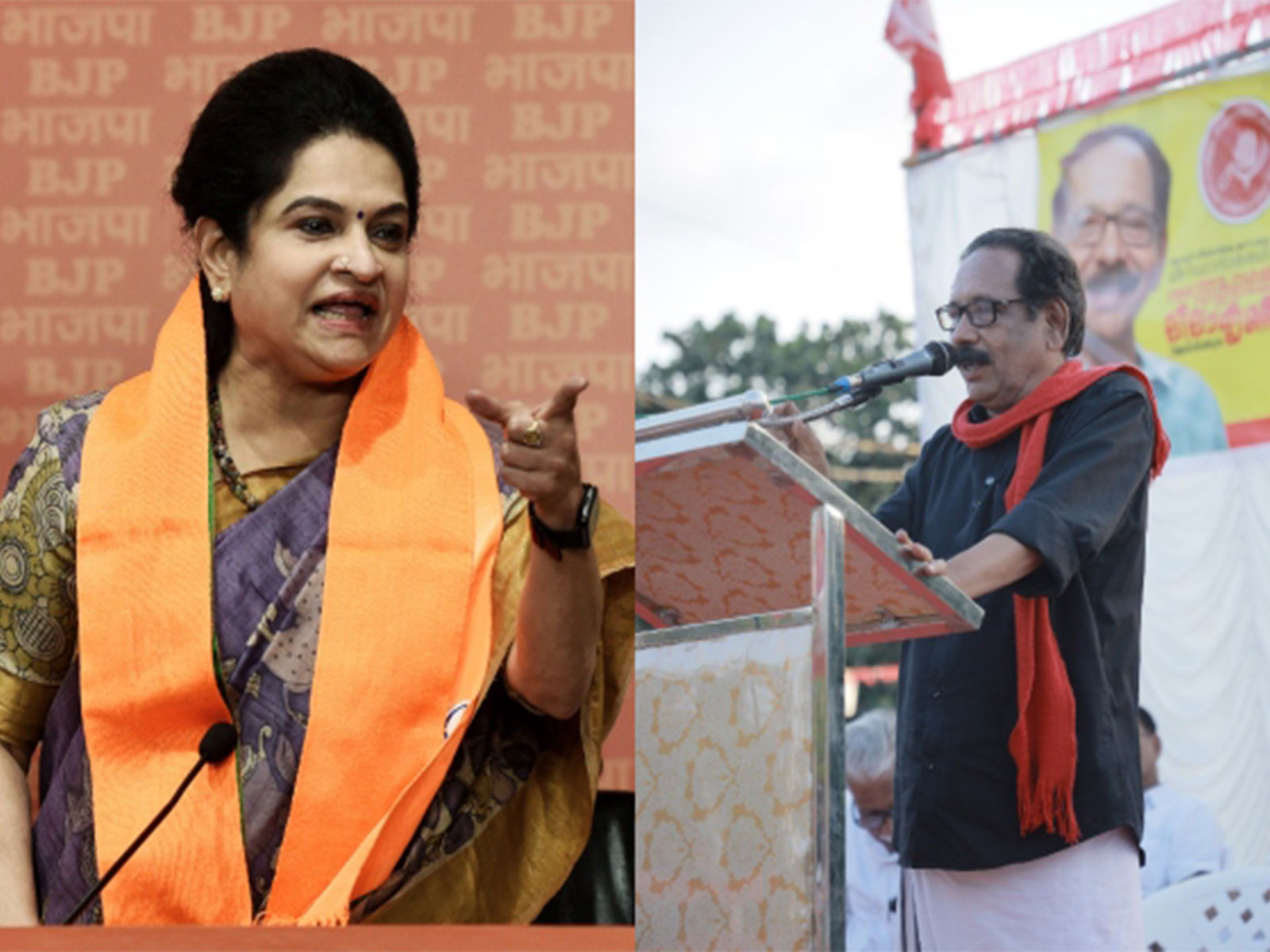 BJP leader Padmaja Venugopal and LDF candidate Alancode Leelakrishnan (Photo: File Photo/ANI and Alancode Leelakrishnan/Facebook) BJP leader Padmaja Venugopal and LDF candidate Alancode Leelakrishnan (Photo: File Photo/ANI and Alancode Leelakrishnan/Facebook)