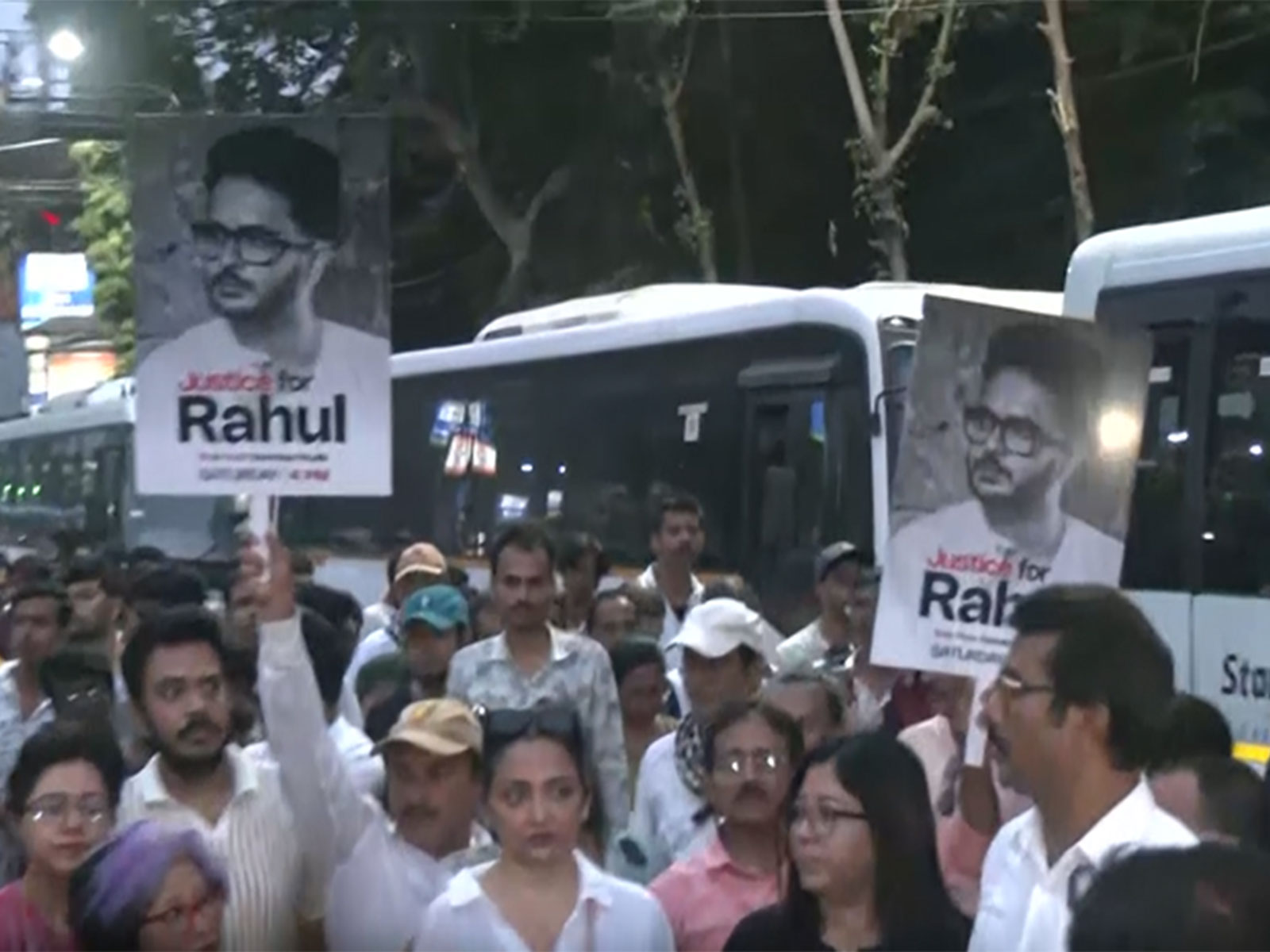 Kolkata protest for Rahul Arunoday Banerjee (Photo/ANI)