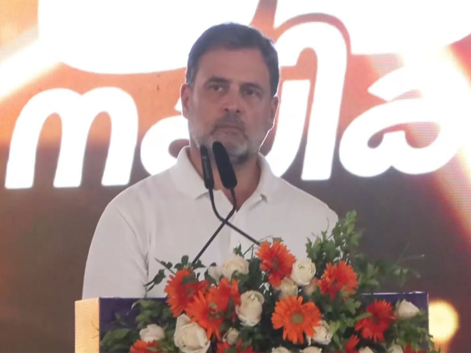 Congress leader Rahul Gandhi at election rally in Keralam. (Photo/ANI)