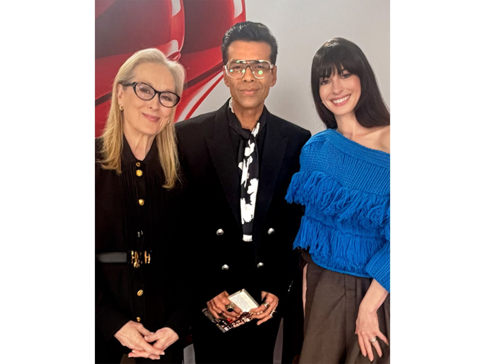 Meryl Streep, Karan Johar, Anne Hathaway (Photo/Instagram/@karanjohar) Meryl Streep, Karan Johar, Anne Hathaway (Photo/Instagram/@karanjohar)