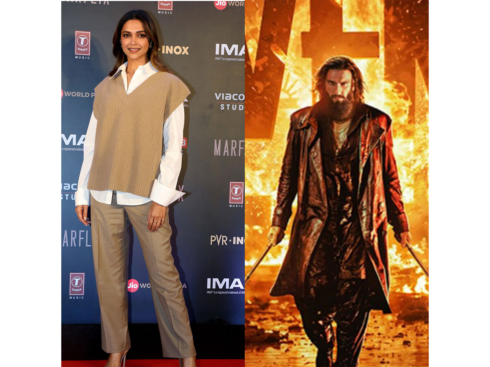 Deepika Padukone(Photo/ANI) and Dhurandhar 2 poster (Photo/Instagram@JioStudios)