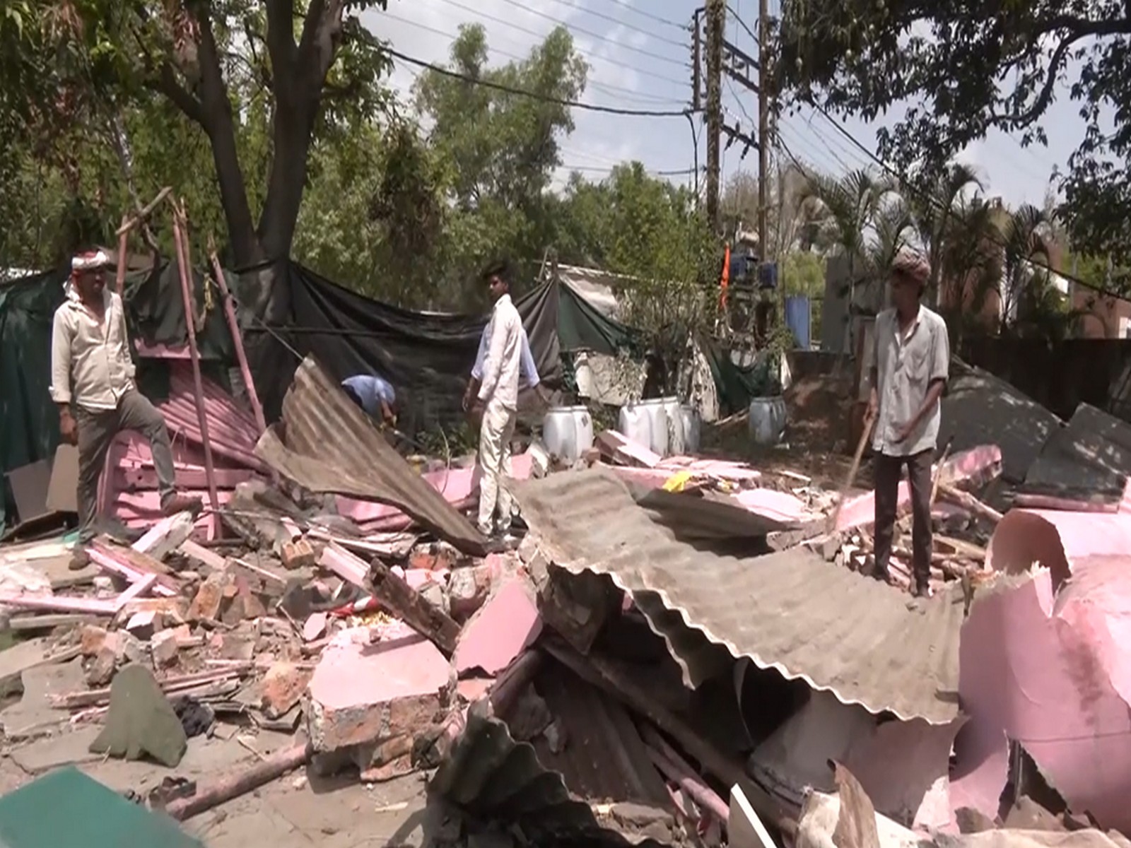 Illegal encroachment being removed (Photo/ANI)