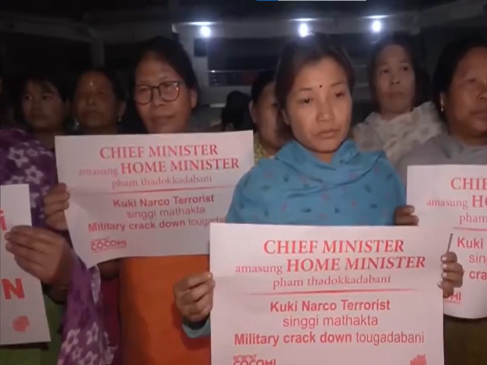 Coordinating Committee on Manipur Integrity (COCOMI) held a candle march at the Lamboikhongnangkhong Relief Camp in Manipur (Photo/ANI) Coordinating Committee on Manipur Integrity (COCOMI) held a candle march at the Lamboikhongnangkhong Relief Camp in Manipur (Photo/ANI)