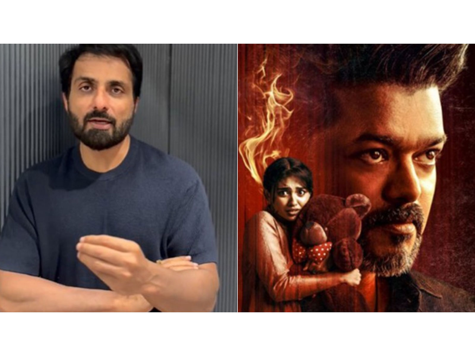 Sonu Sood (L) Jana Nayagan (R) (Photos/X/@SonuSood/@KvnProductions)