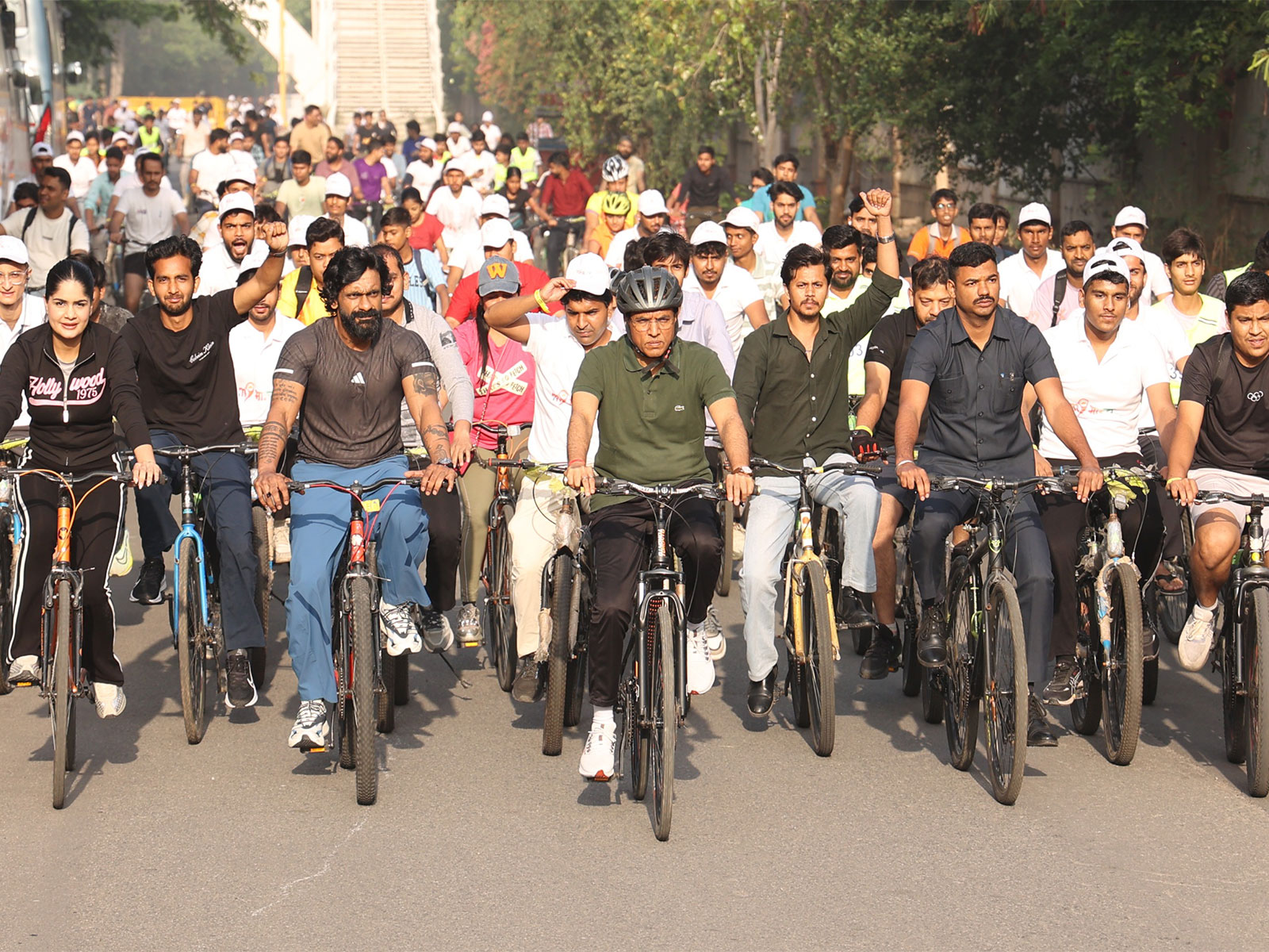Mansukh Mandaviya leads 69th Fit India Sundays on Cycle. (Photo/SAI Media)