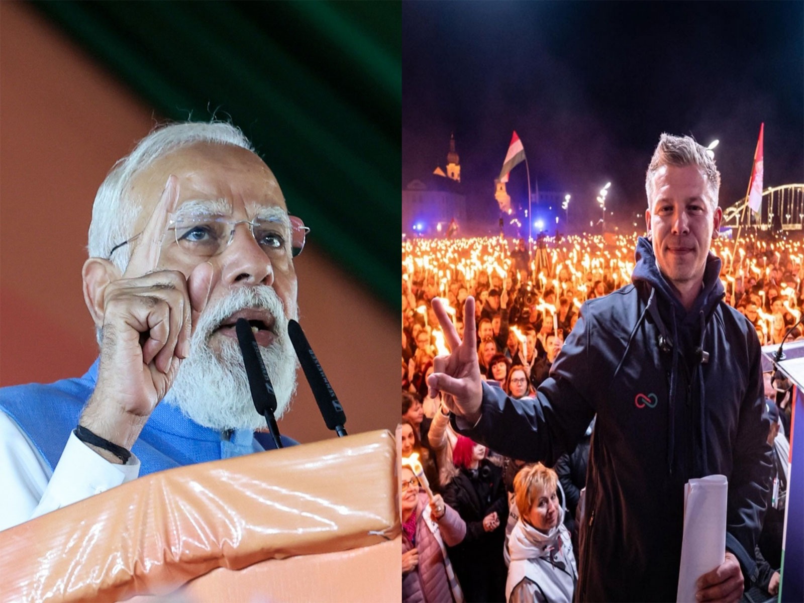 Prime Minister Narendra Modi and Péter Magyar of Hungary's Tisza Party (Photo/ANI,X)