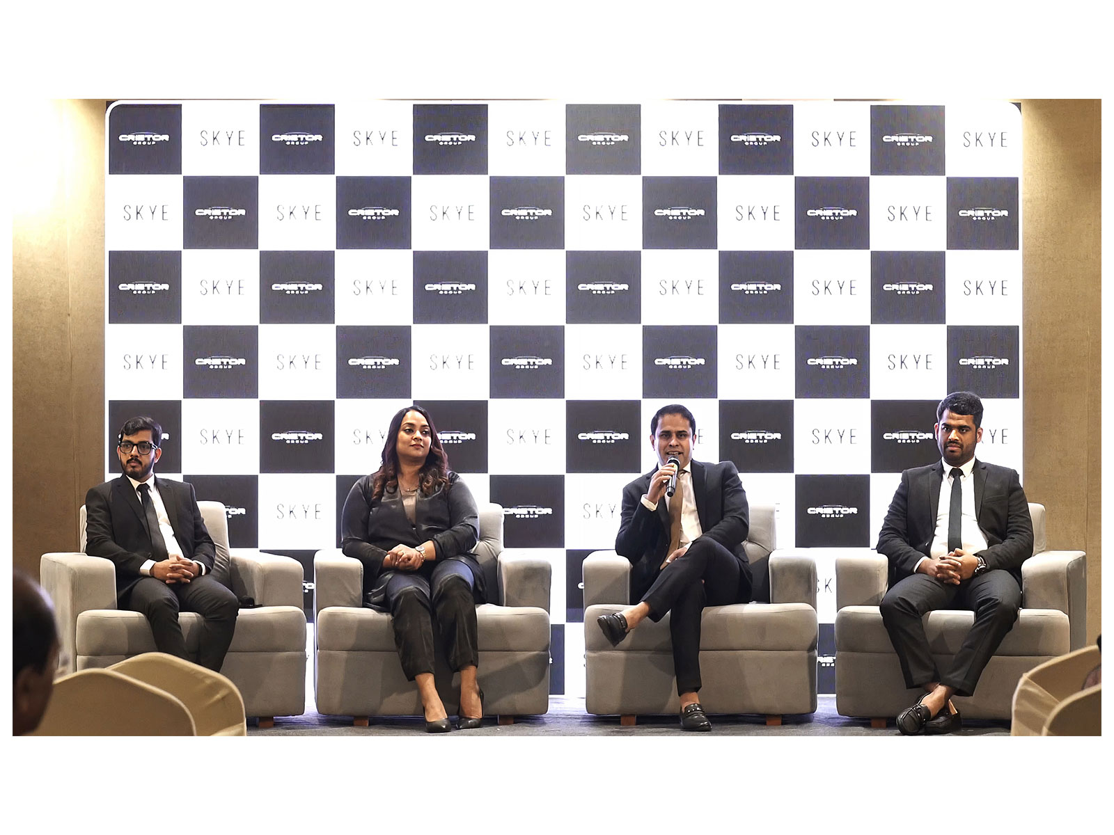 Mr. Iflu Rahman, Founder and Managing Director, Crietor Group, Ms. Dadu Iflu, Executive Director, Crietor Group, along with other Directors during The Skye launch event Mr. Iflu Rahman, Founder and Managing Director, Crietor Group, Ms. Dadu Iflu, Executive Director, Crietor Group, along with other Directors during The Skye launch event
