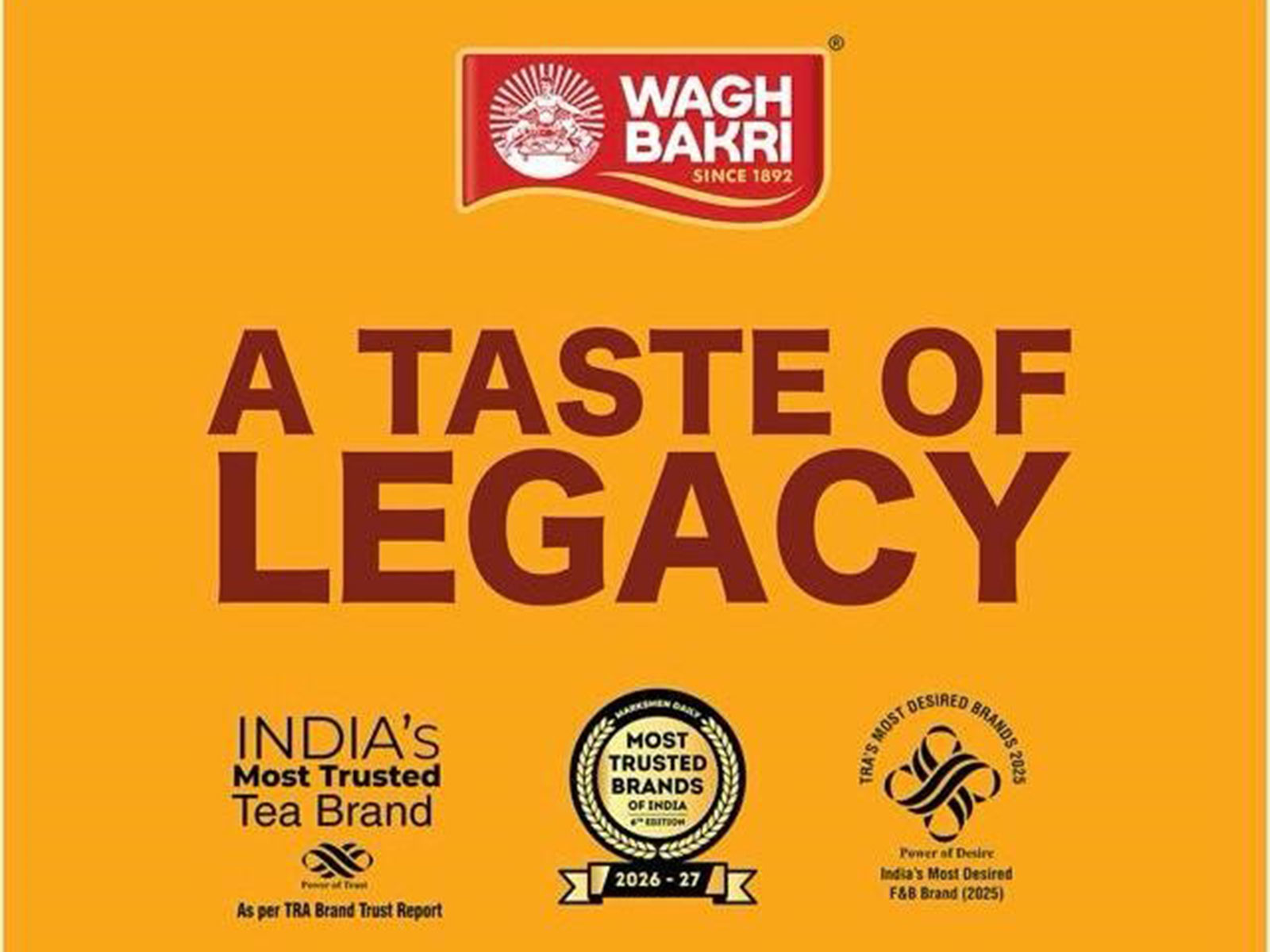 Double accolades for Wagh Bakri: Most Trusted Tea Brand, Most Desired F&B Brand Double accolades for Wagh Bakri: Most Trusted Tea Brand, Most Desired F&B Brand
